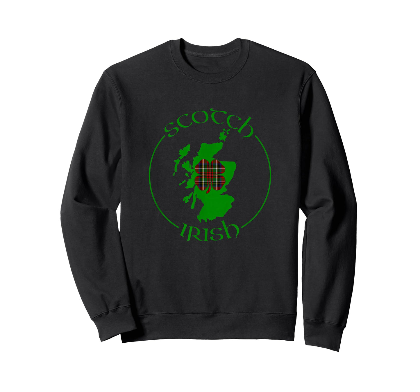 Tartan Shamrock Scotland Design, Scotch Scots Irish Pride T-Shirt