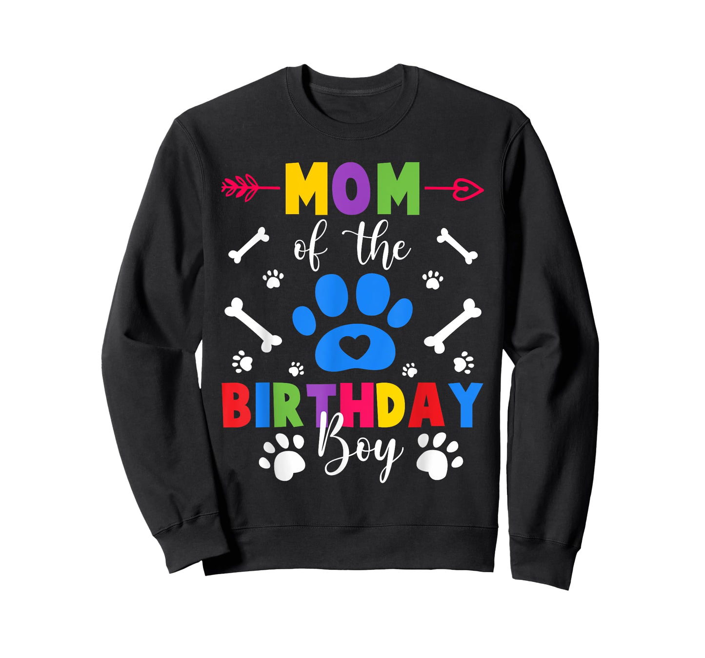 Mom And Dad Mom Of The Birthday Boy Dog Paw Family Matching T-Shirt