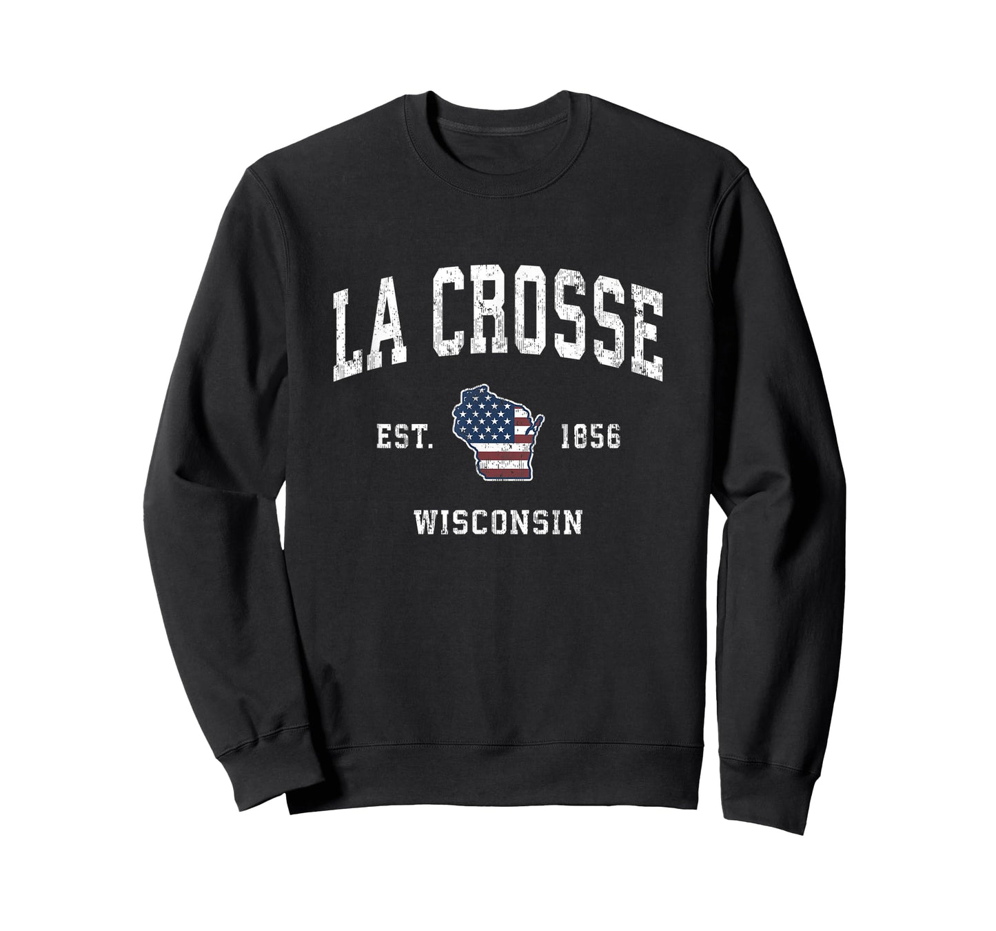 La Crosse Wisconsin WI Vintage American Flag Sports Design Women Kids Men T-Shirt