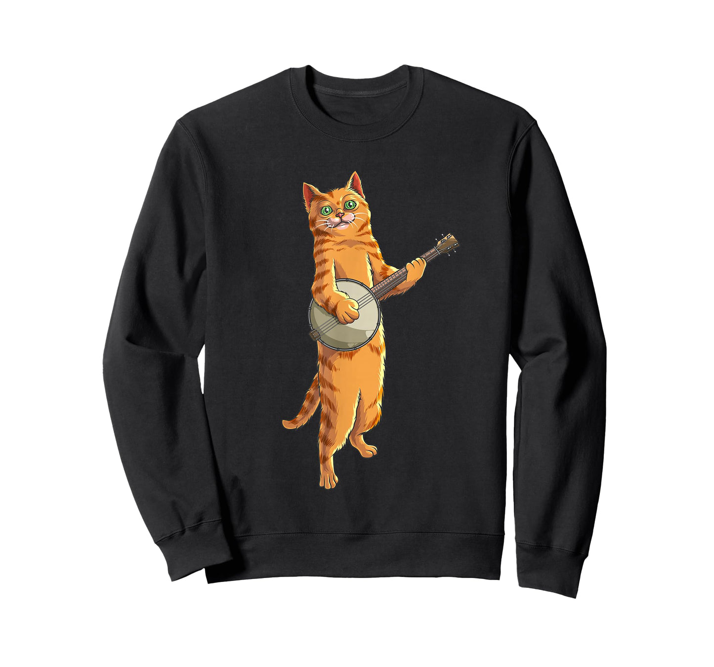Funny Cat Playing Banjo Bluegrass | Cool Musician Gift T-Shirt