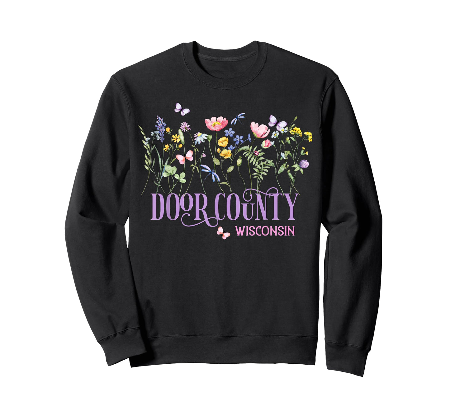 Door County Wisconsin Wildflowers Summer Vacation Souvenir T-Shirt