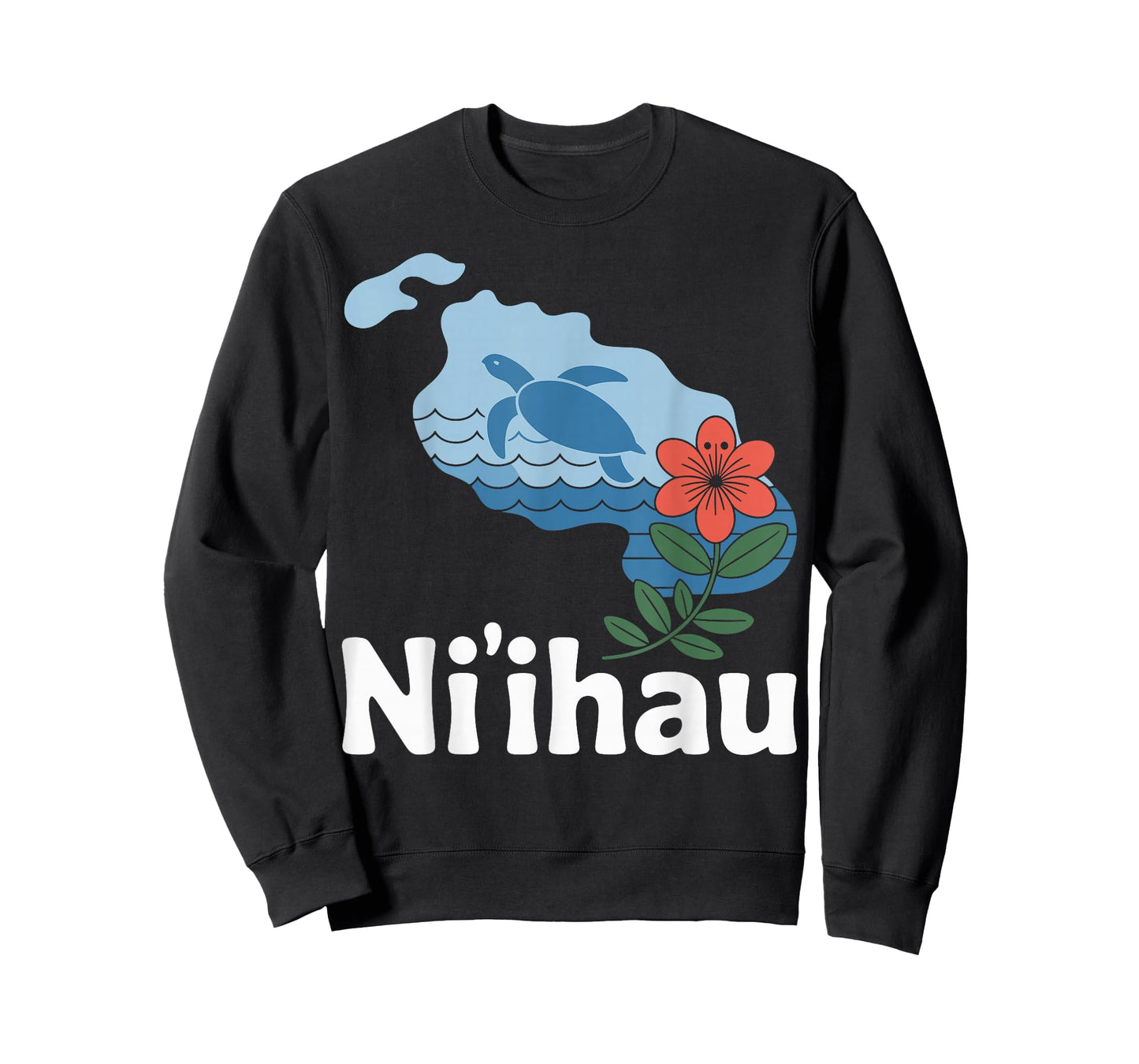 Niihau Hawaii Sea Turtle Island Flower Souvenir T-Shirt
