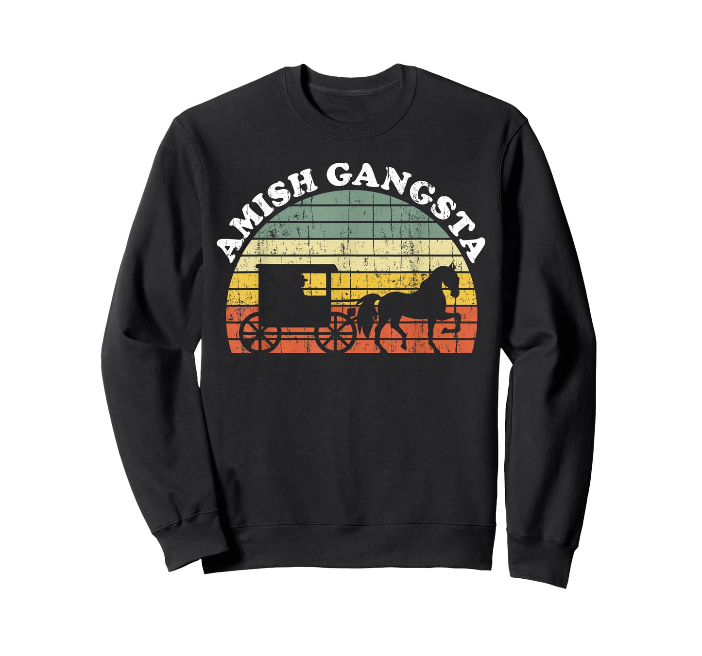 Amish Gangsta Horse and Buggy - Vintage Funny Amish Gift T-Shirt