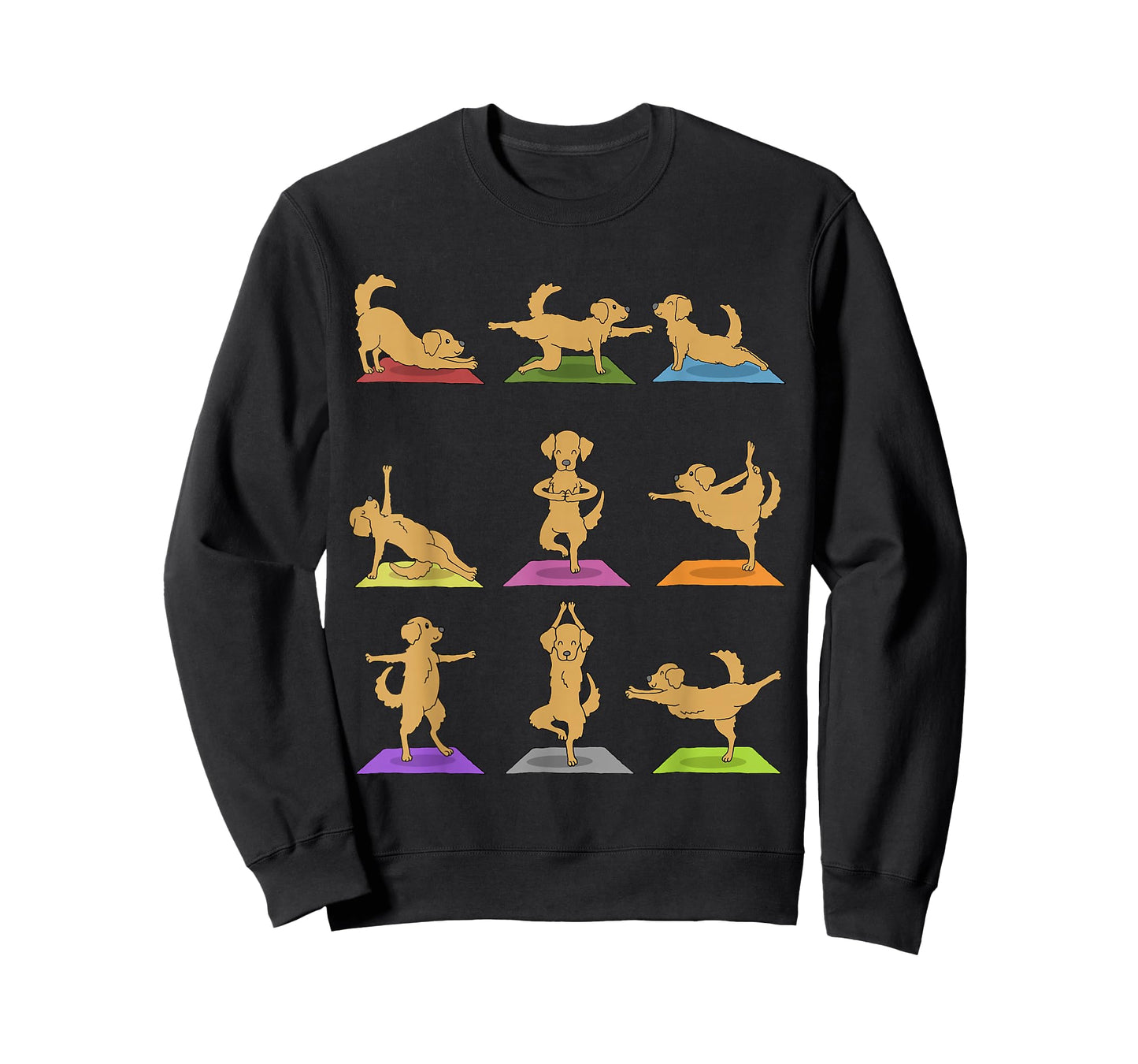 Golden Retriever Yoga T-Shirt Funny Dogs in Yoga Poses Shirt T-Shirt