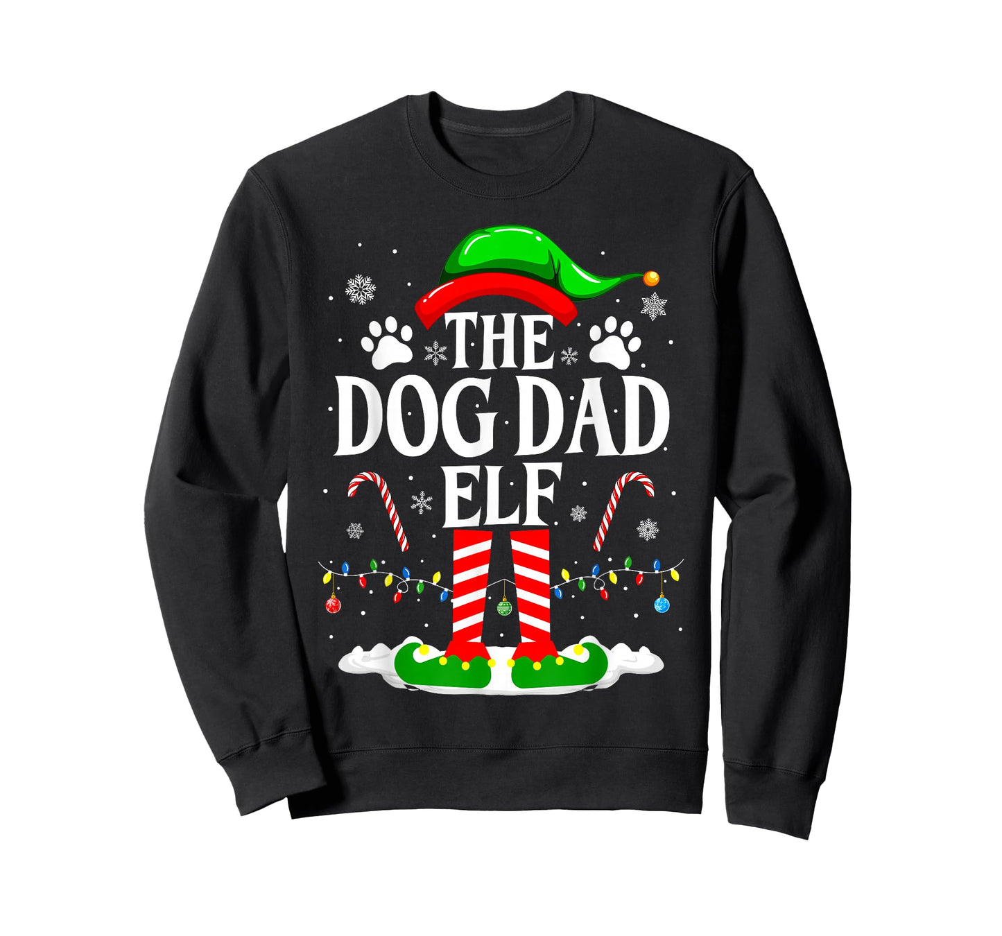 The Dog Dad Elf Xmas Funny Dogs lover Christmas Dog Dad T-Shirt