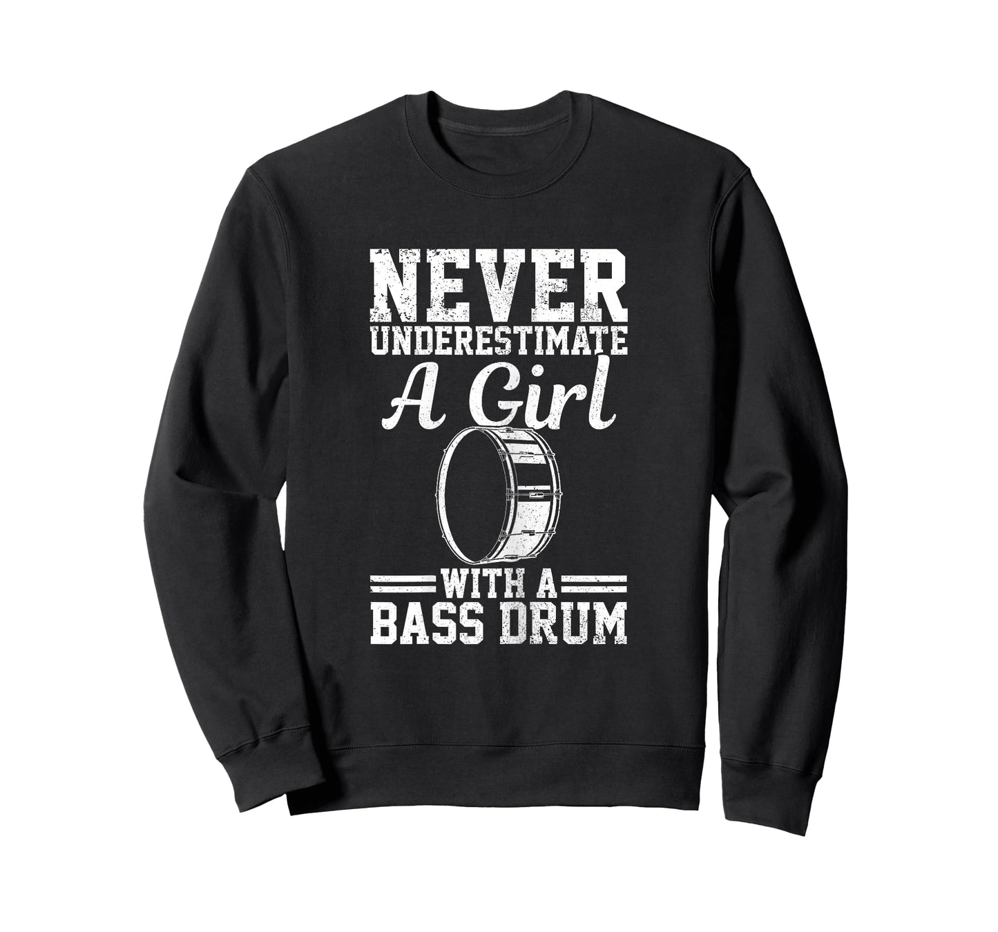 Bass Drum Marching Band High School Drummer Girl Funny Gift T-Shirt