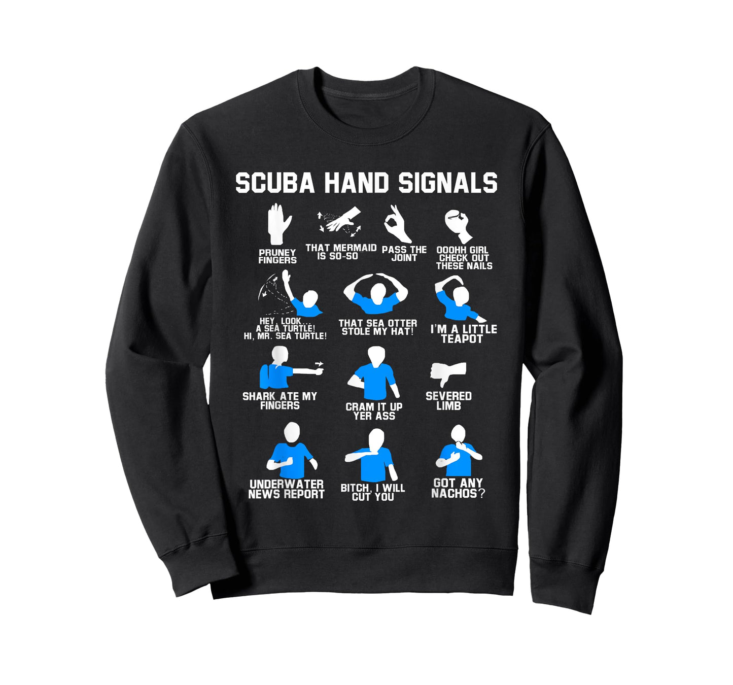 Distressed Scuba Diving Speerfischen Freitauchen Diving Hand Sign Diver T-Shirt