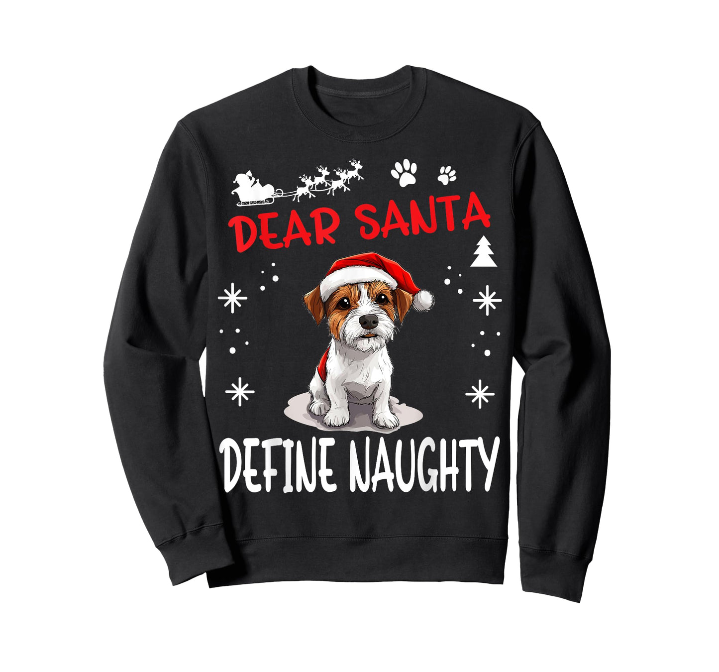 Cute Parson Russell Terrier Dog Christmas Dear Santa Define T-Shirt