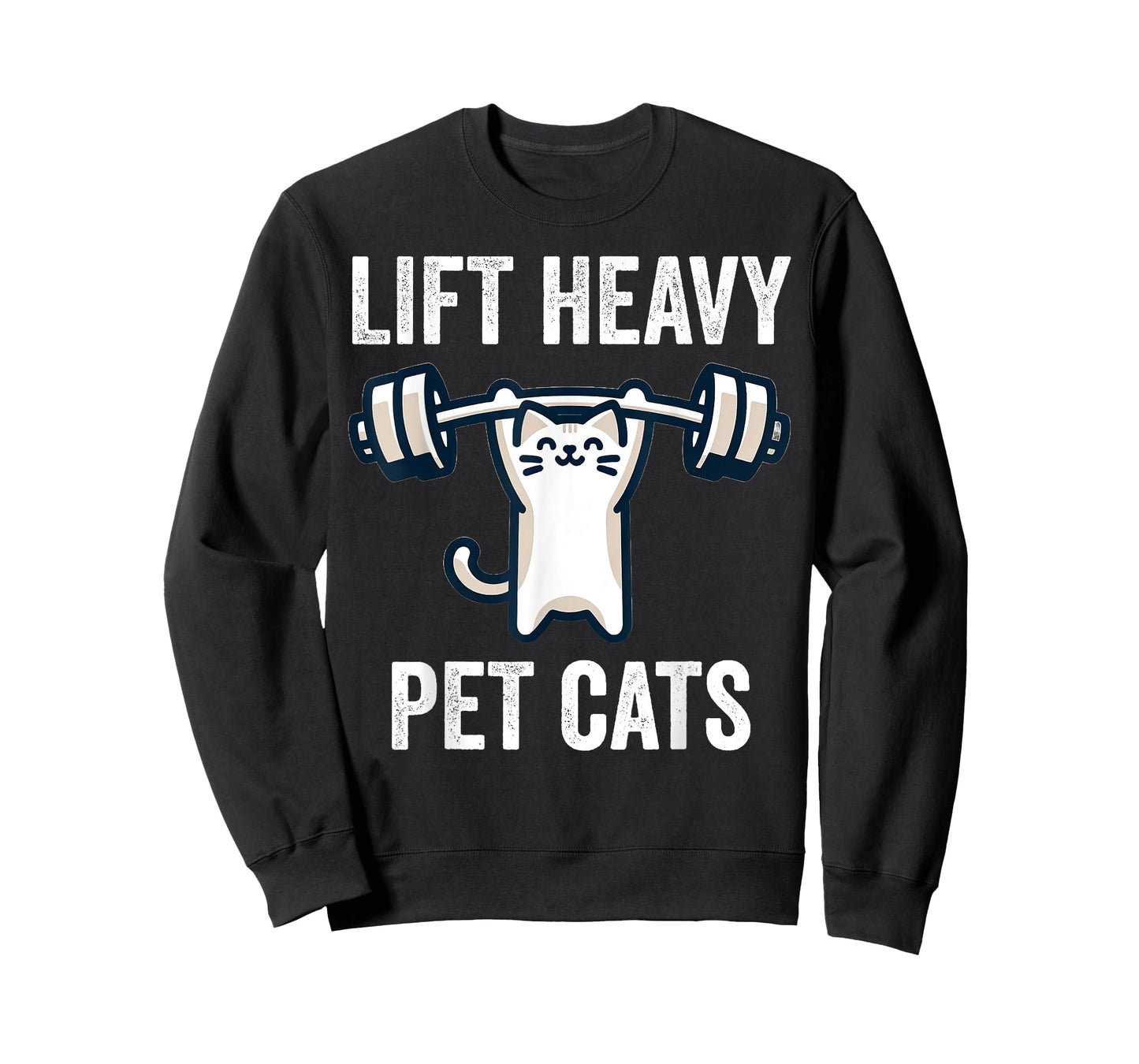 Lift Heavy Pet Cats Funny Gym Workout Weight Lifter T-Shirt