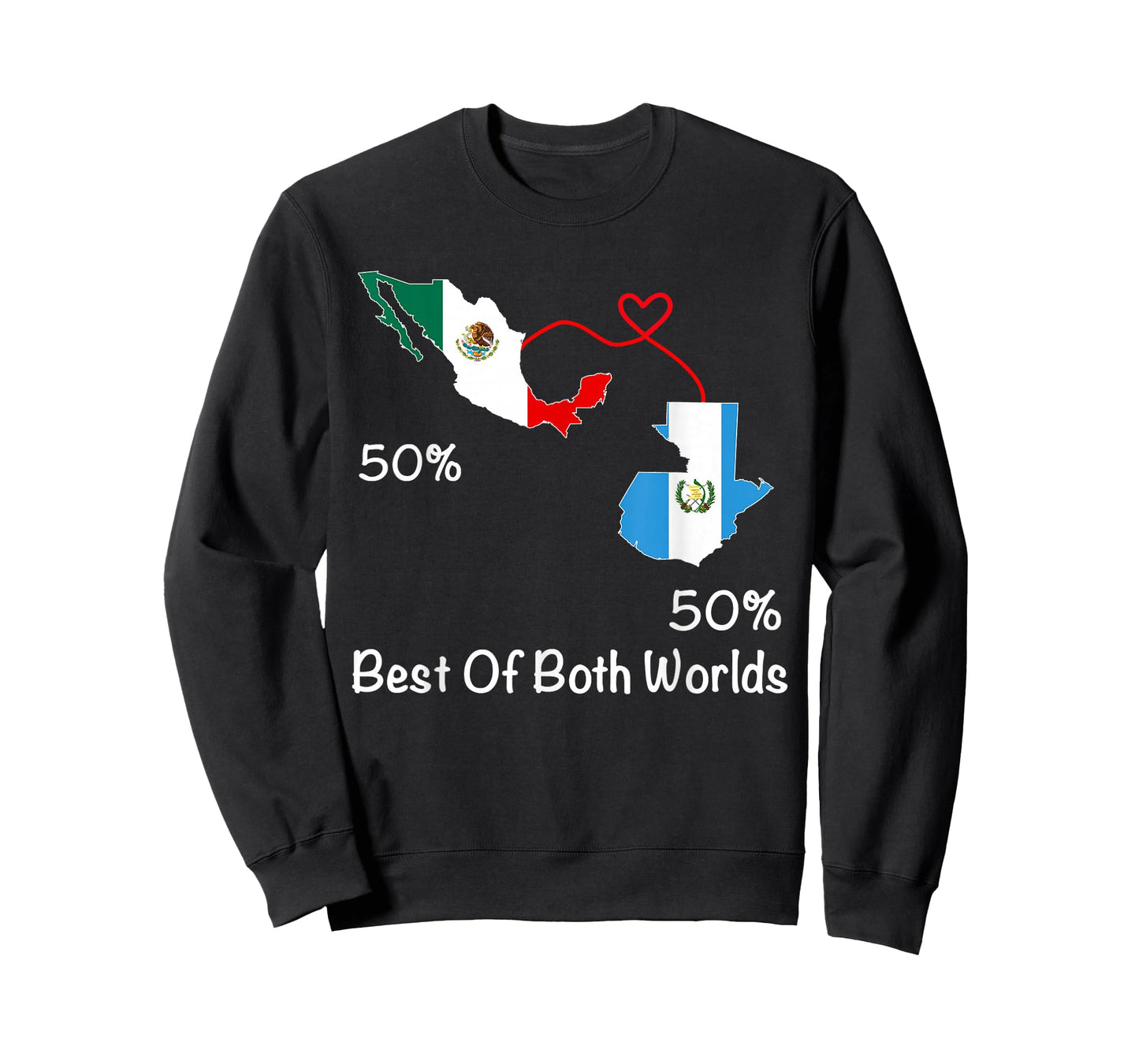 Half Mexican Half Guatemalan Flag Map Mexico Guatemala T-Shirt