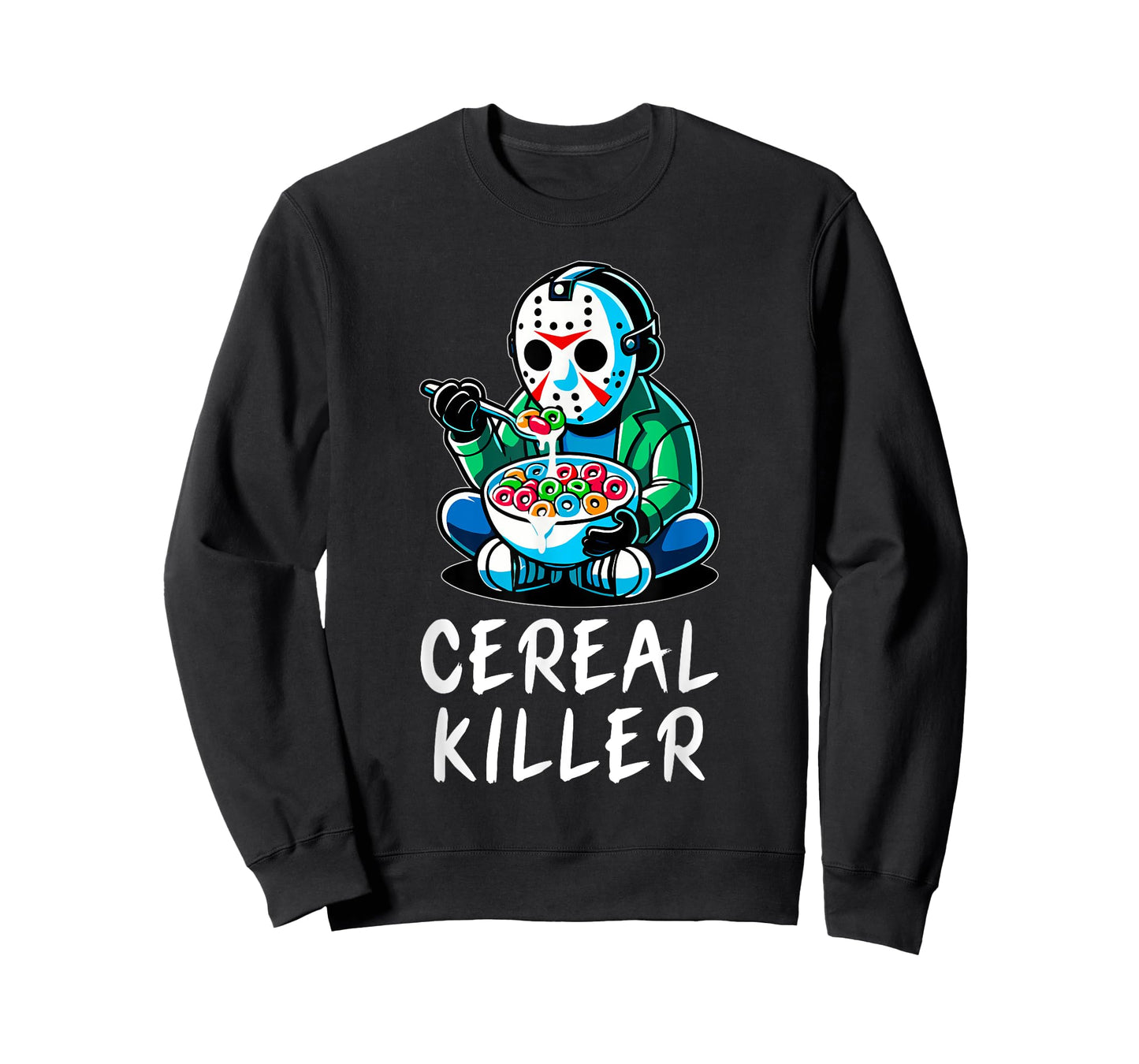 Halloween Spirit Funny Halloween Character Breakfast Cereal Killer Gift Unisex-Adults Black T-Shirt