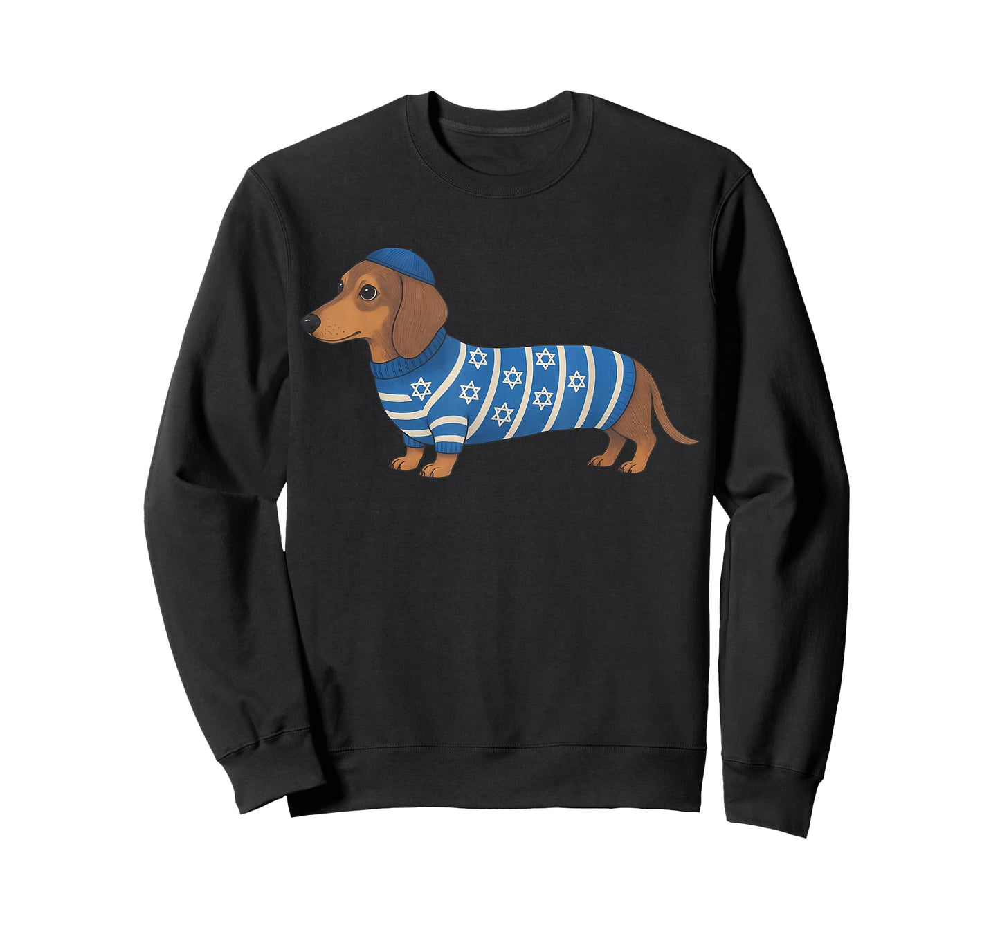 Hanukkah Dachshund Funny Wiener Dog Holiday Sweater Festive T-Shirt