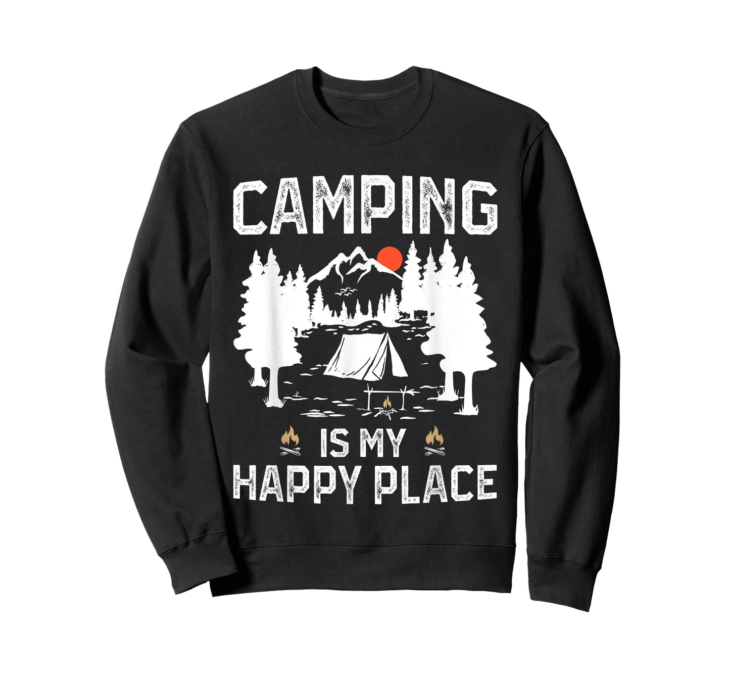 Camping Is My Happy Place Funny Camper Forest Camp Camping T-Shirt