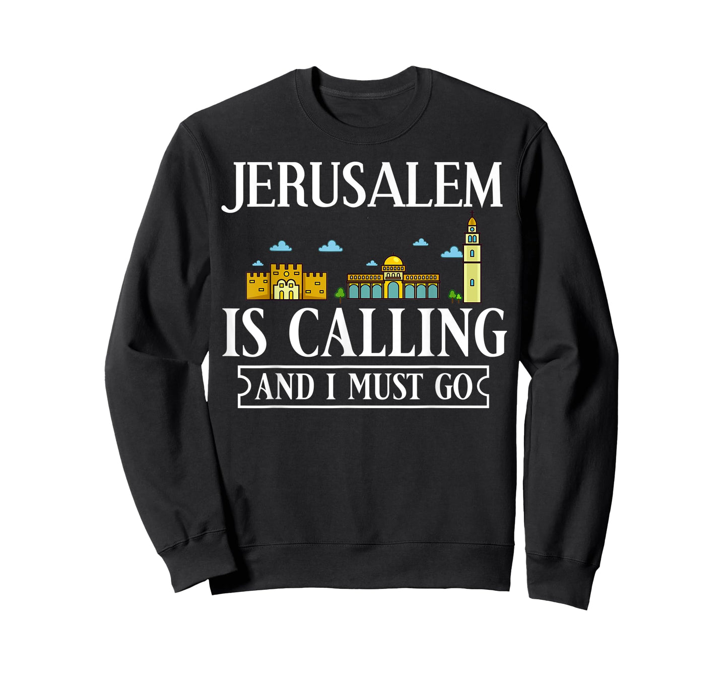 Jerusalem Israel City Skyline Map Travel T-Shirt