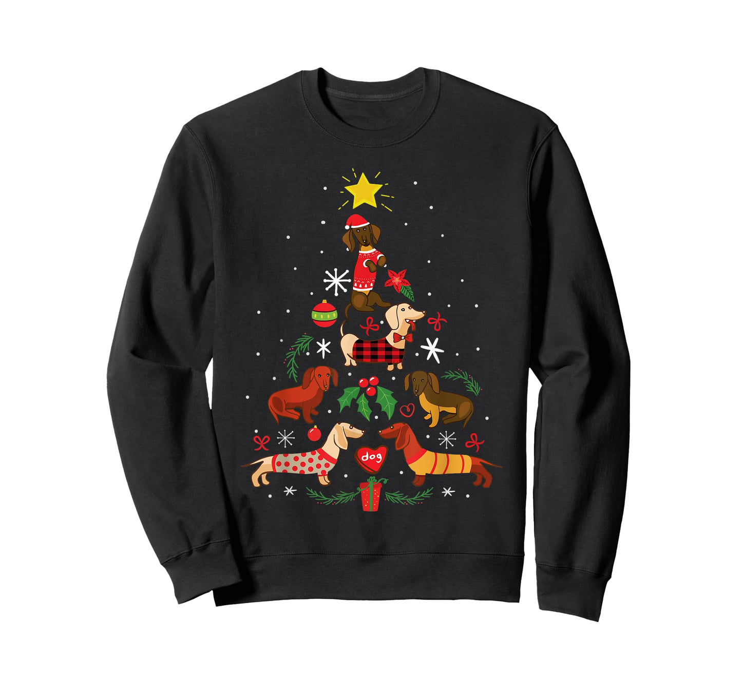 Funny Dachshund Christmas Tree Ornament Decor Gift T-Shirt