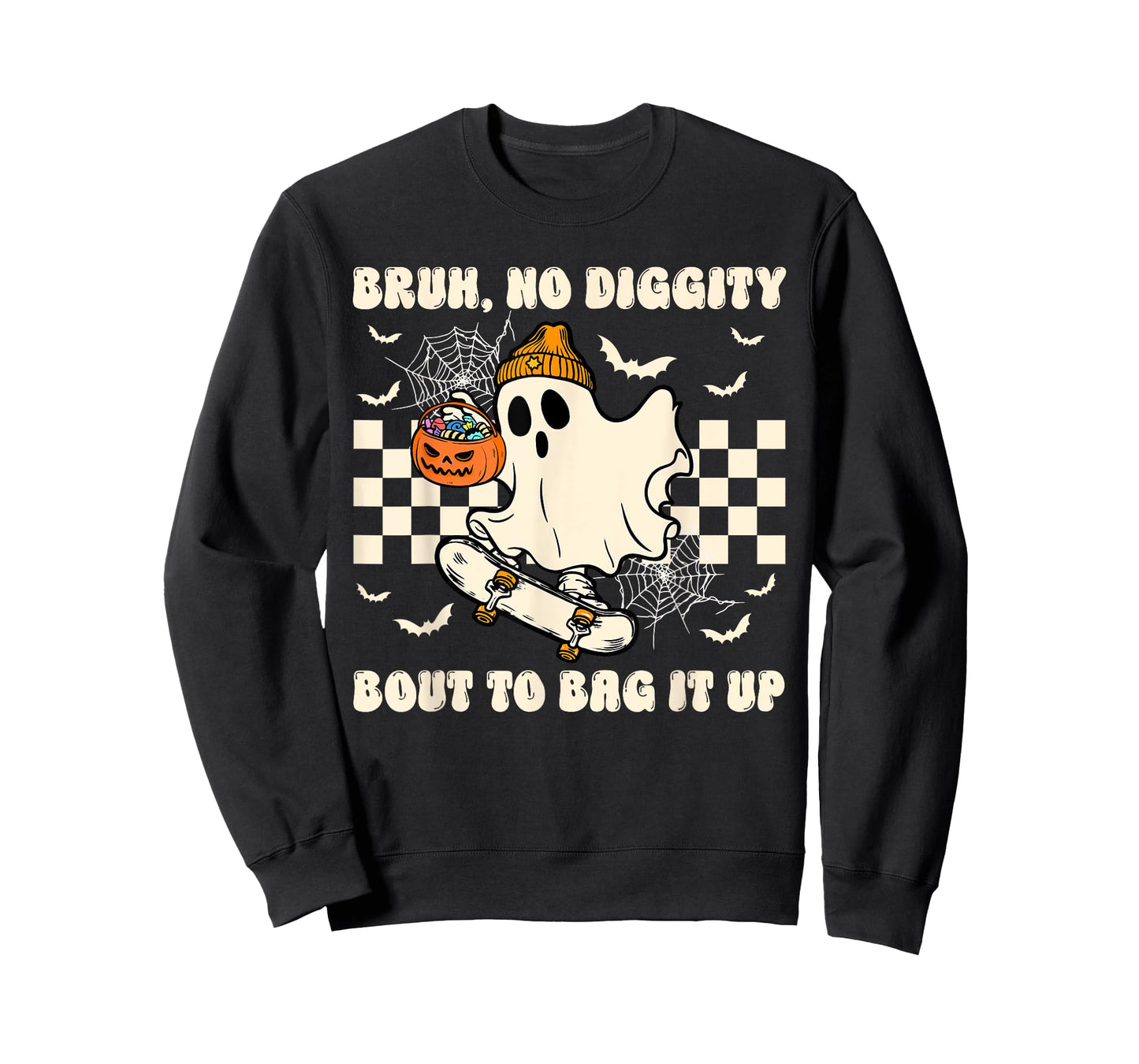Bruh No Diggity Bag It Up Boo Ghost Halloween Costumes Boys T-Shirt