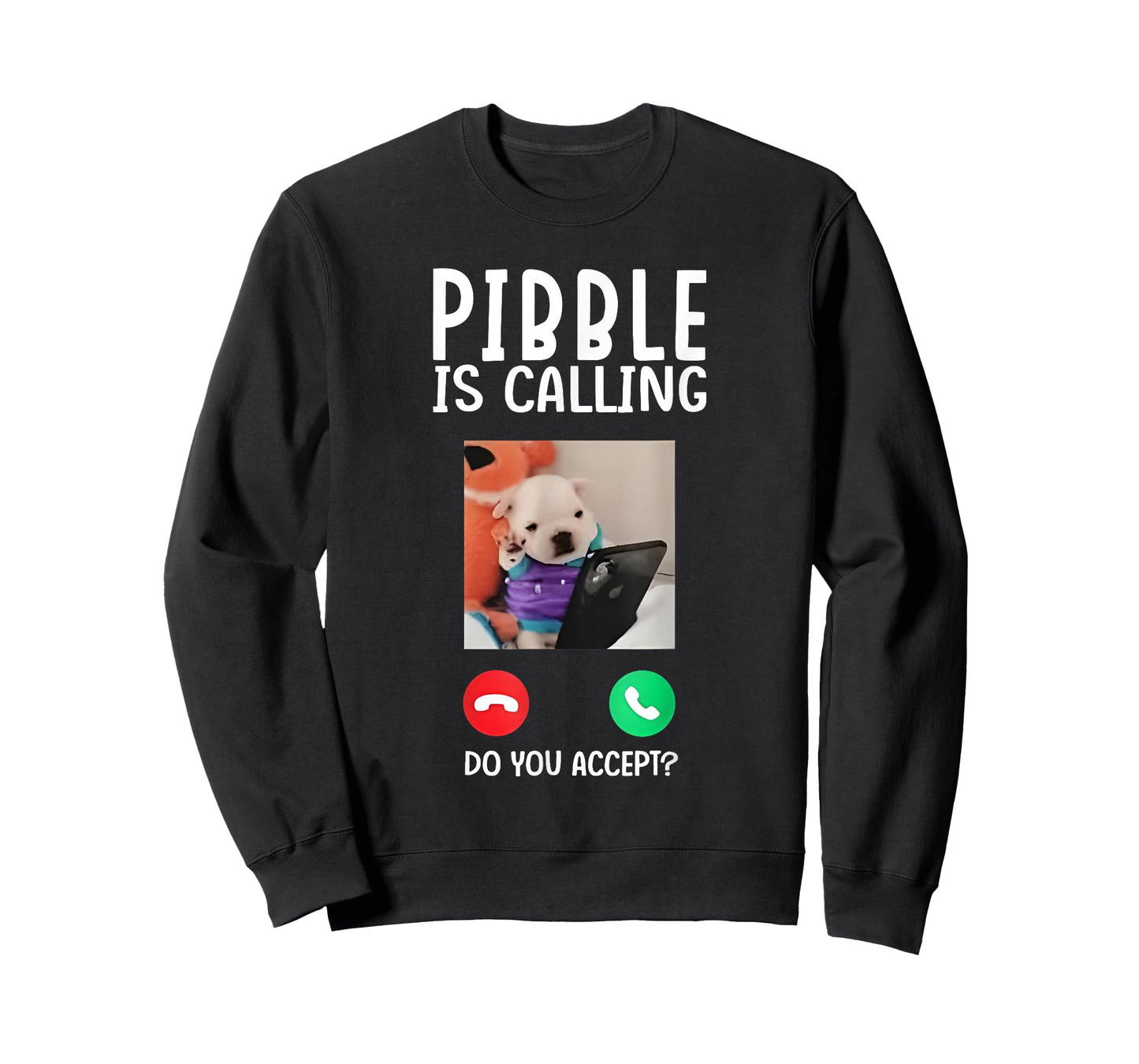 Cute Pibble is Calling Funny Meme for Meme Fans Dog Lovers T-Shirt