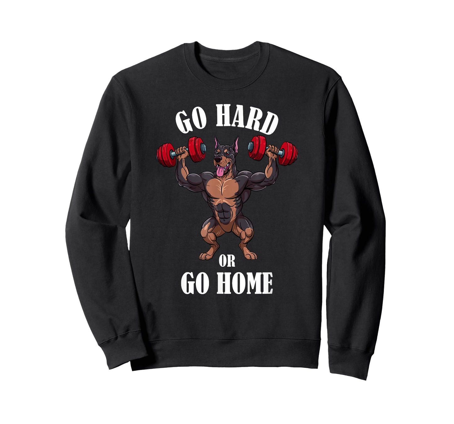 Doberman Pinscher Workout Dumbbells Weightlifting Funny Gym T-Shirt