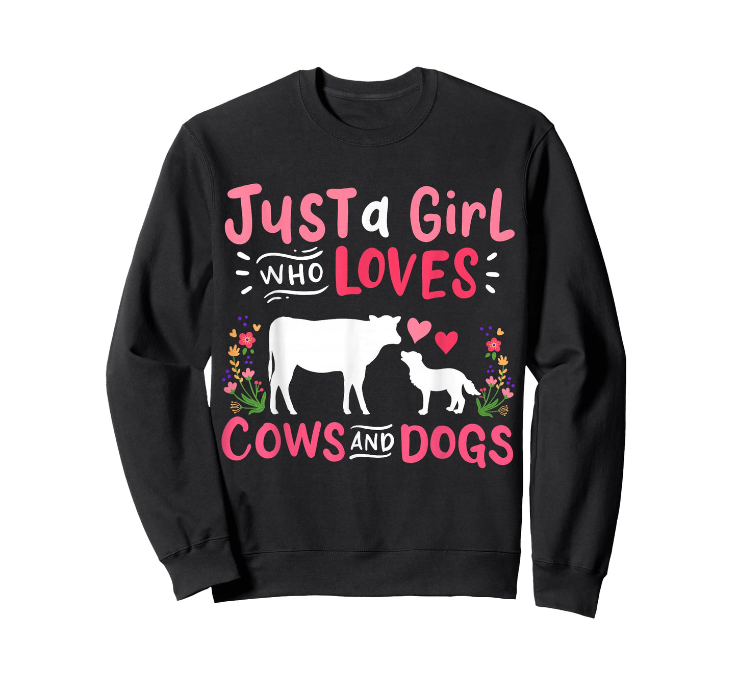 Cow Lover Gift Just a Girl Who Loves Cows and Dogs Farmer T-Shirt
