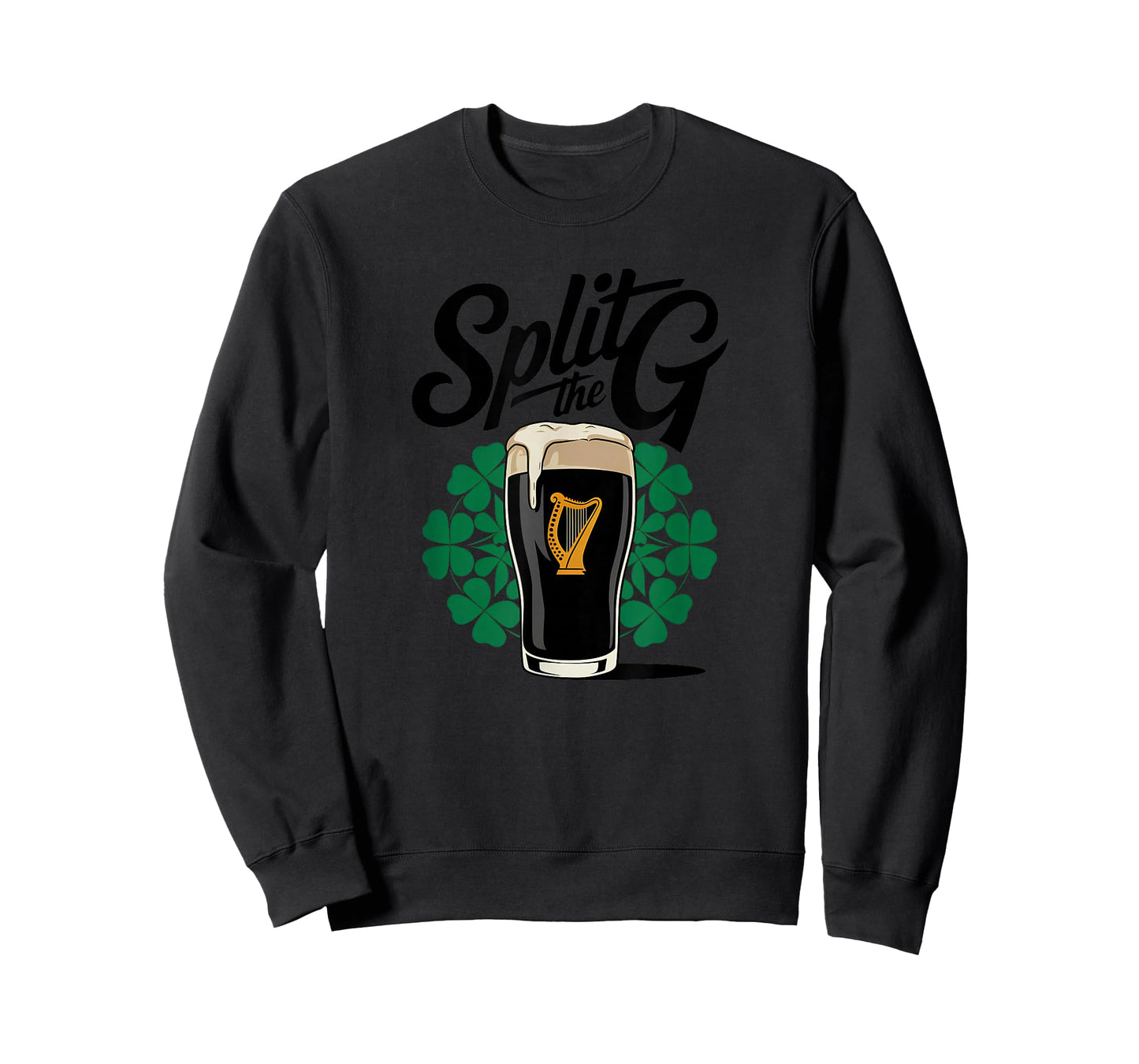 Irish Beer Split The G Shamrock Pint T-Shirt