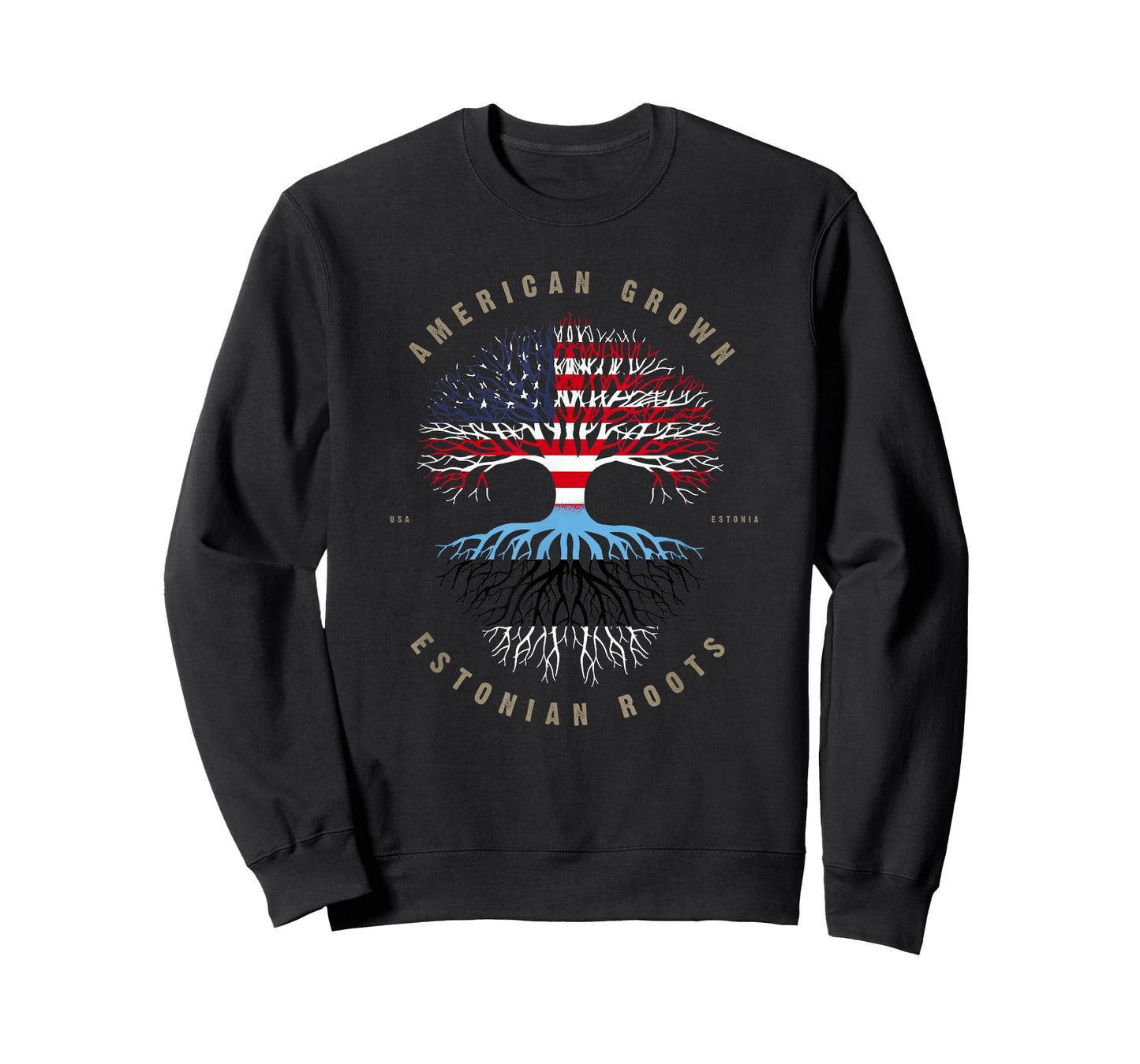 American Grown Estonian Roots Estonia Flag T-Shirt