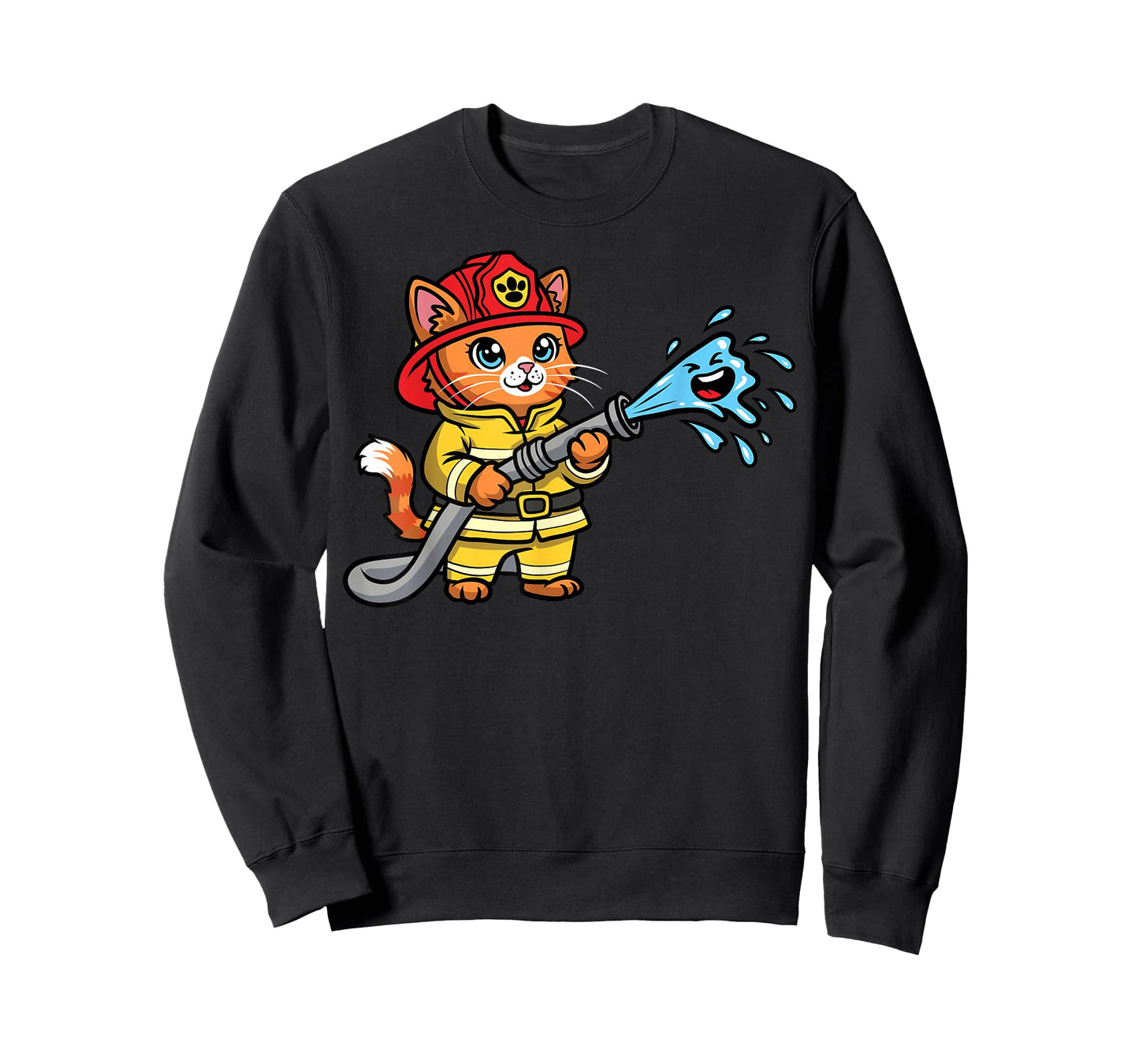 Firefighter Cat Fireman Fire Truck Firemen Fire Rescuer T-Shirt
