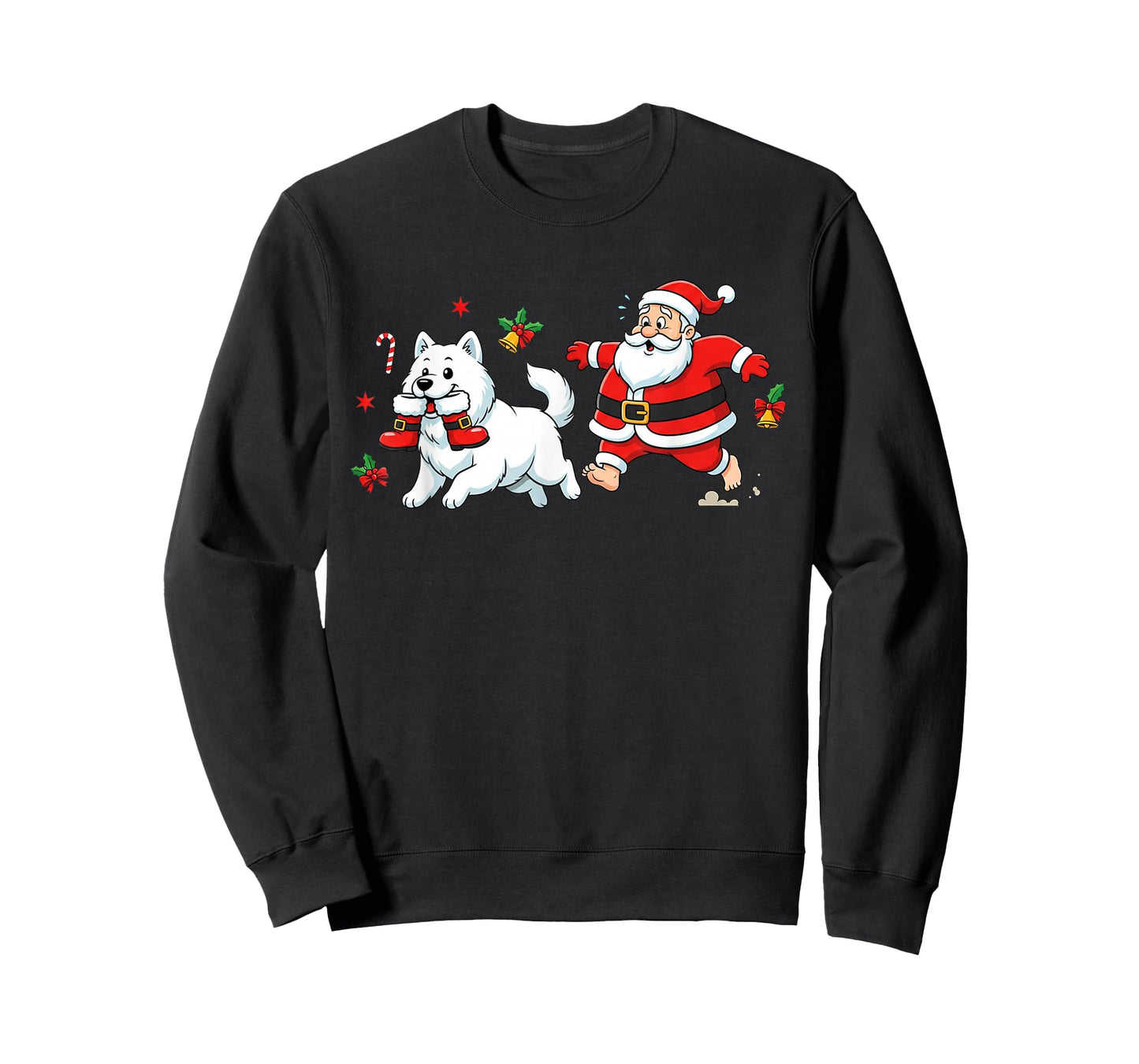 Funny Samoyed Santa Claus Boots Christmas Womens Mens Kids T-Shirt