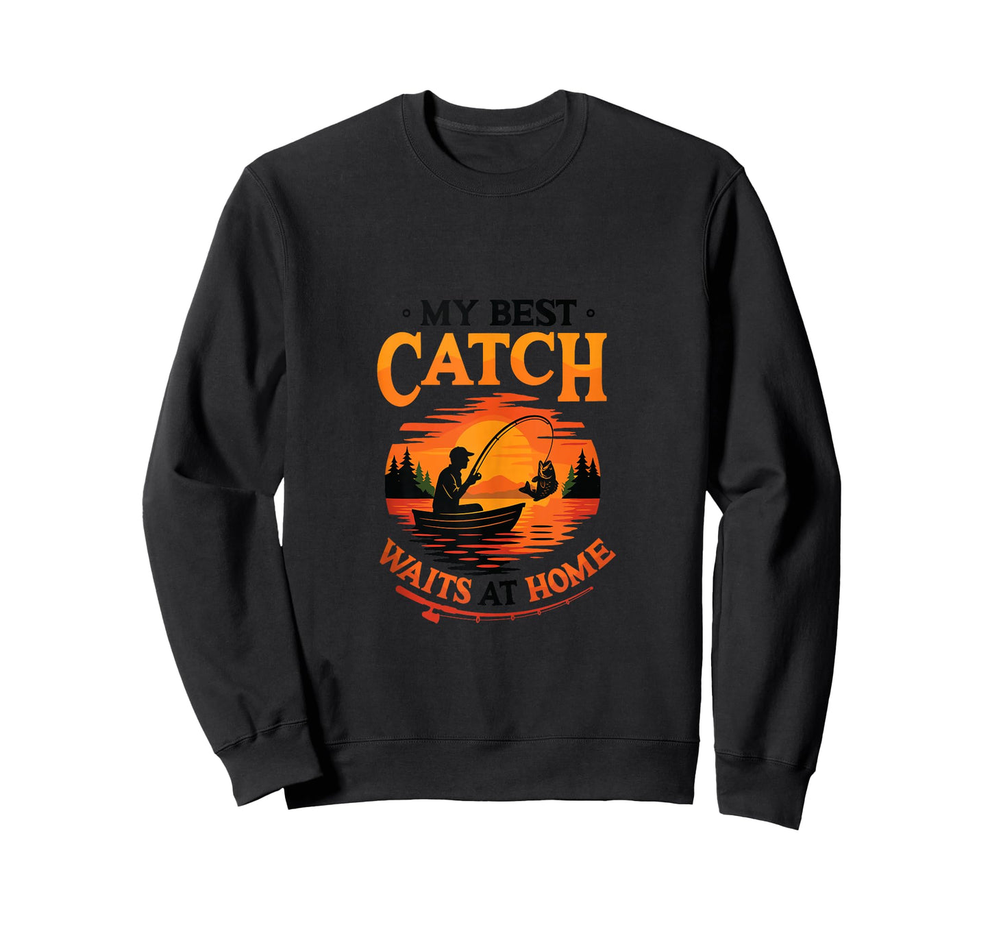 My Best Catch Waits at Home Funny Husband Fishing Tank Top