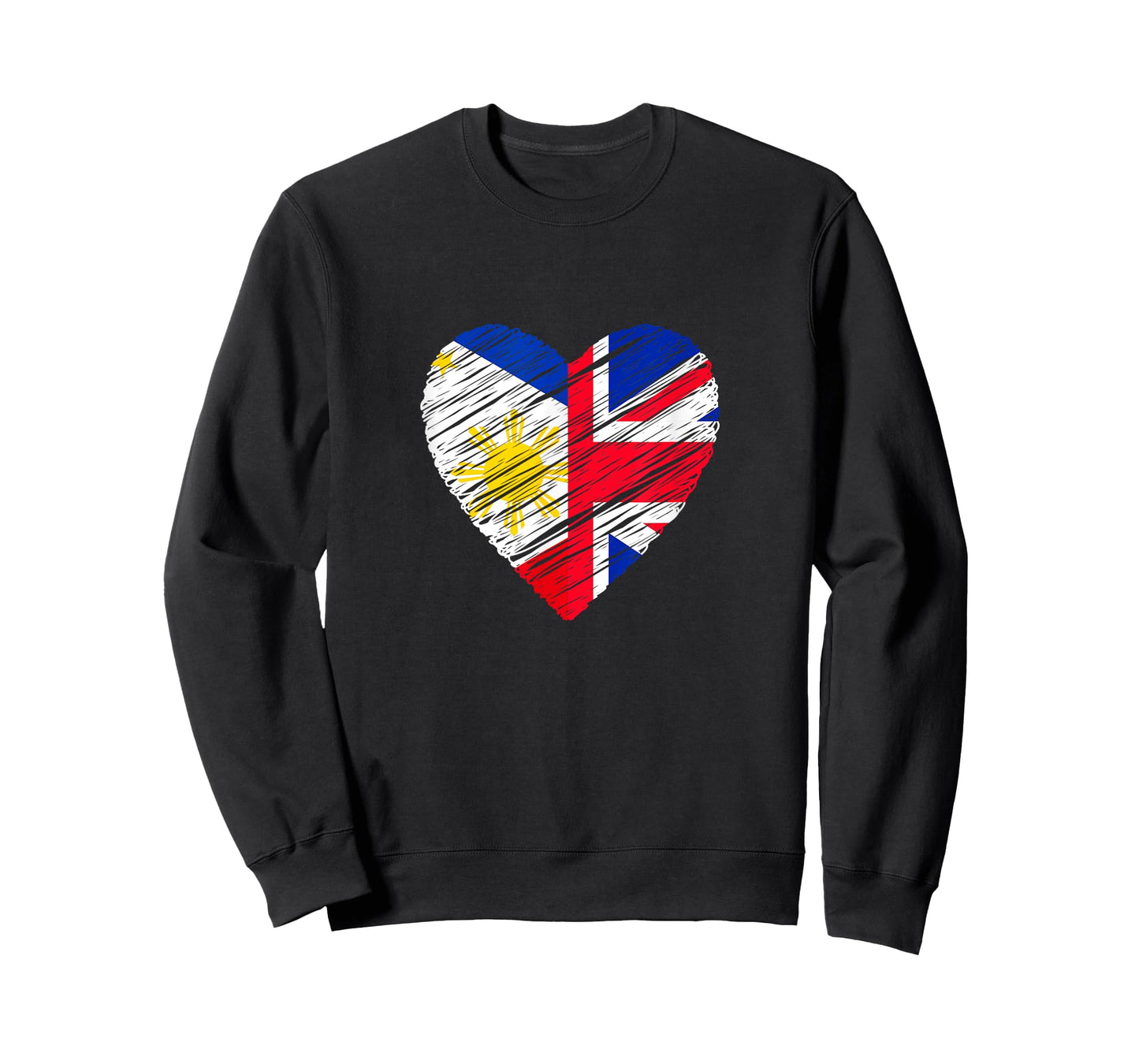 Philippines Great Britain Heart UK Flag Filipino Flag Heart T-Shirt