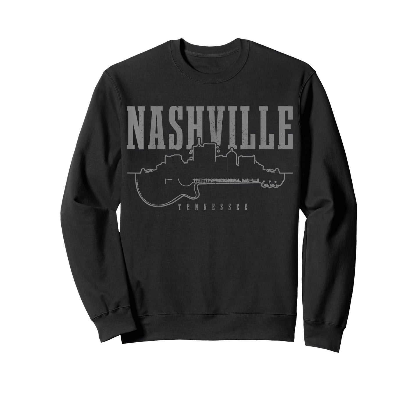 Nashville Tennessee Country Music City Skyline Guitar T-Shirt