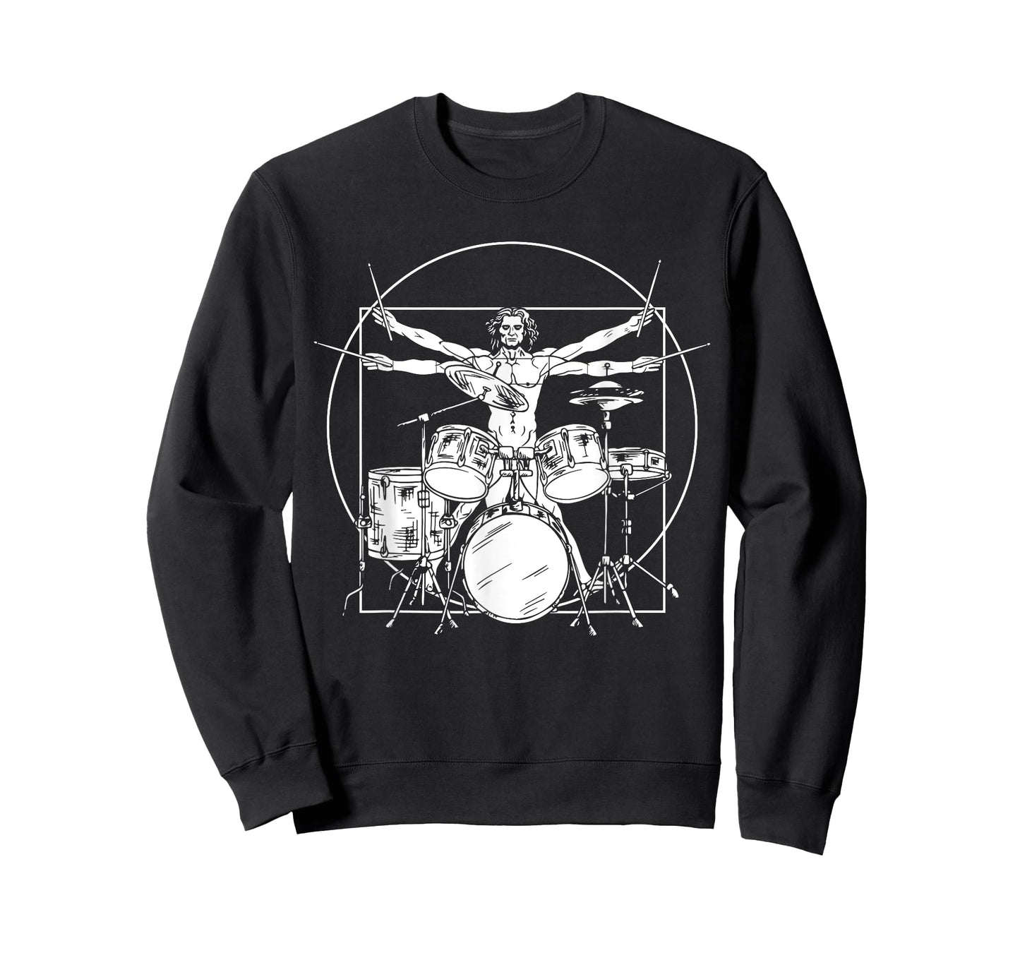 Vitruvian Drummer Da Vinci Drums Rock T-Shirt
