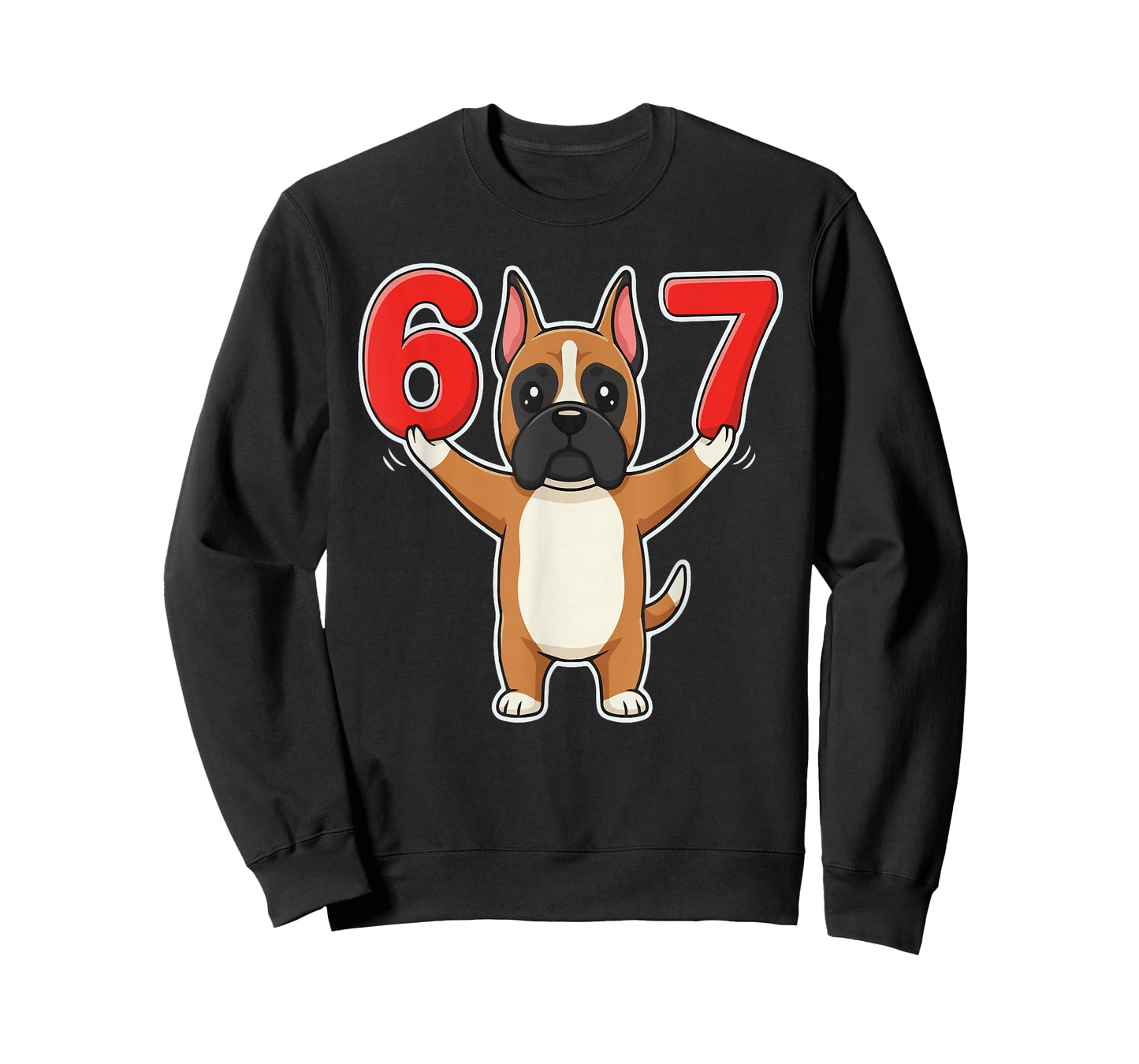 67 Funny Boxer Dog Six Seven 6-7 Meme Gen Z Humor Dog Lover T-Shirt