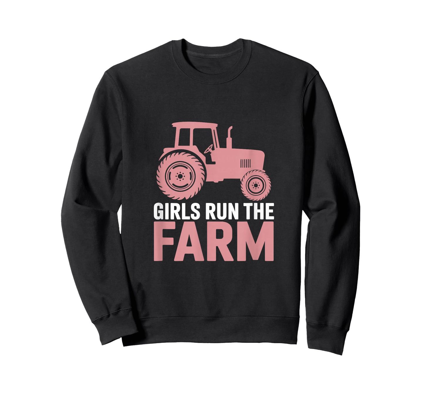 Girls Run The Farm Pink Farm Tractor Girl Women T-Shirt