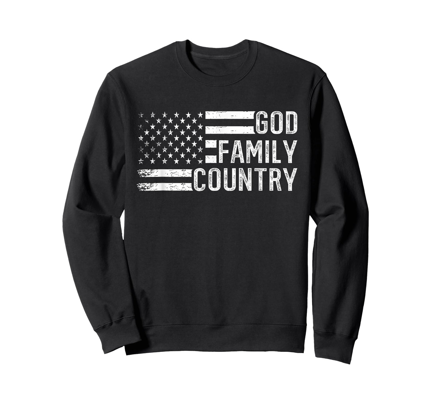 God Family Country - Patriotic Christian US Flag T-Shirt