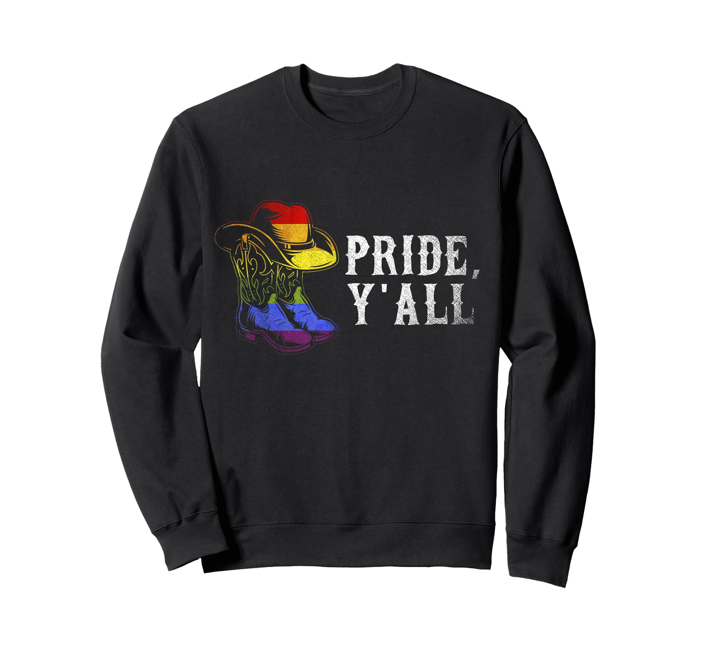Cowboy Hat LGBT Rainbow Gay Pride Flag Western Cowboy T-Shirt