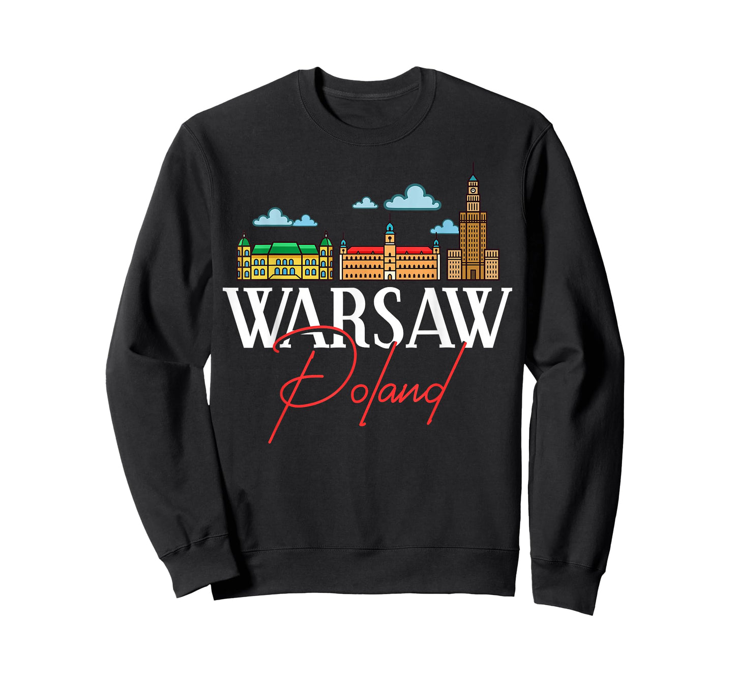 Warsaw Poland City Skyline Map Travel T-Shirt