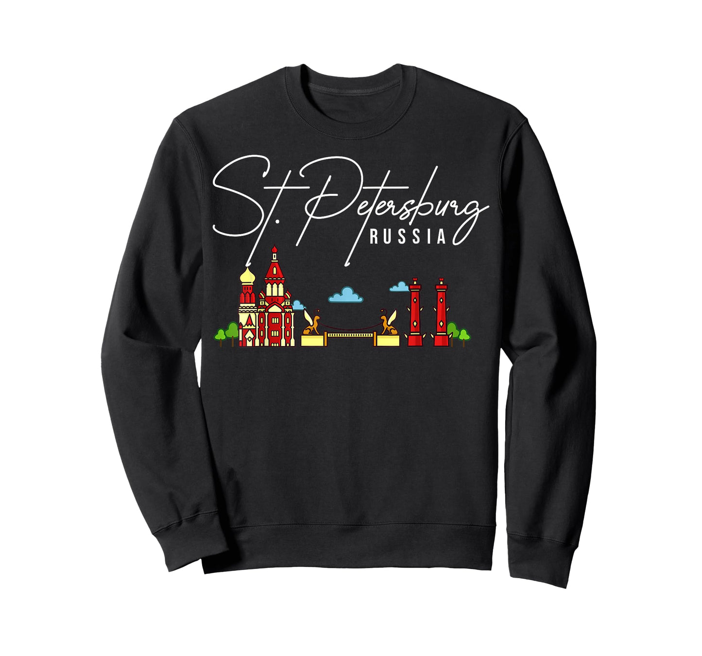St. Petersburg Russia City Skyline Map Travel T-Shirt