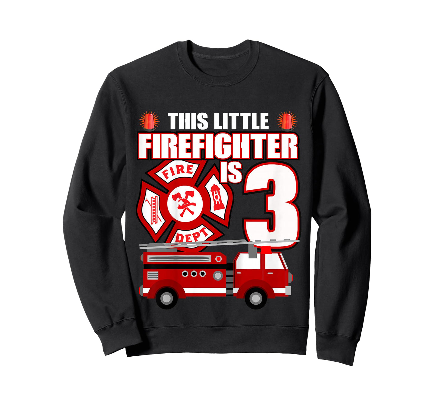 3 Year Old Firefighter Birthday Party Fire Truck 3rd Gift T-Shirt