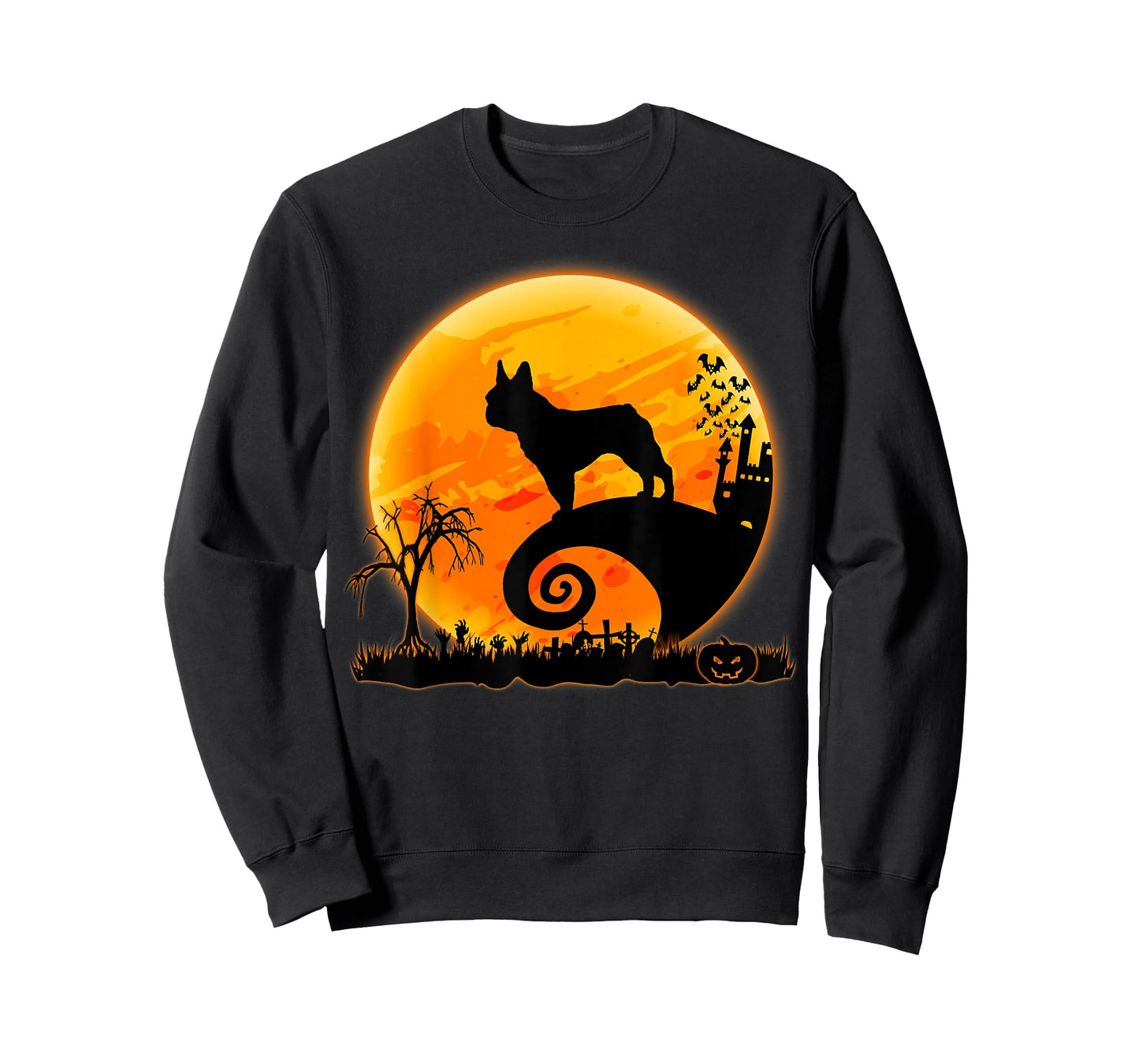 French Bulldog Dog and Moon Funny Halloween Costume T-Shirt