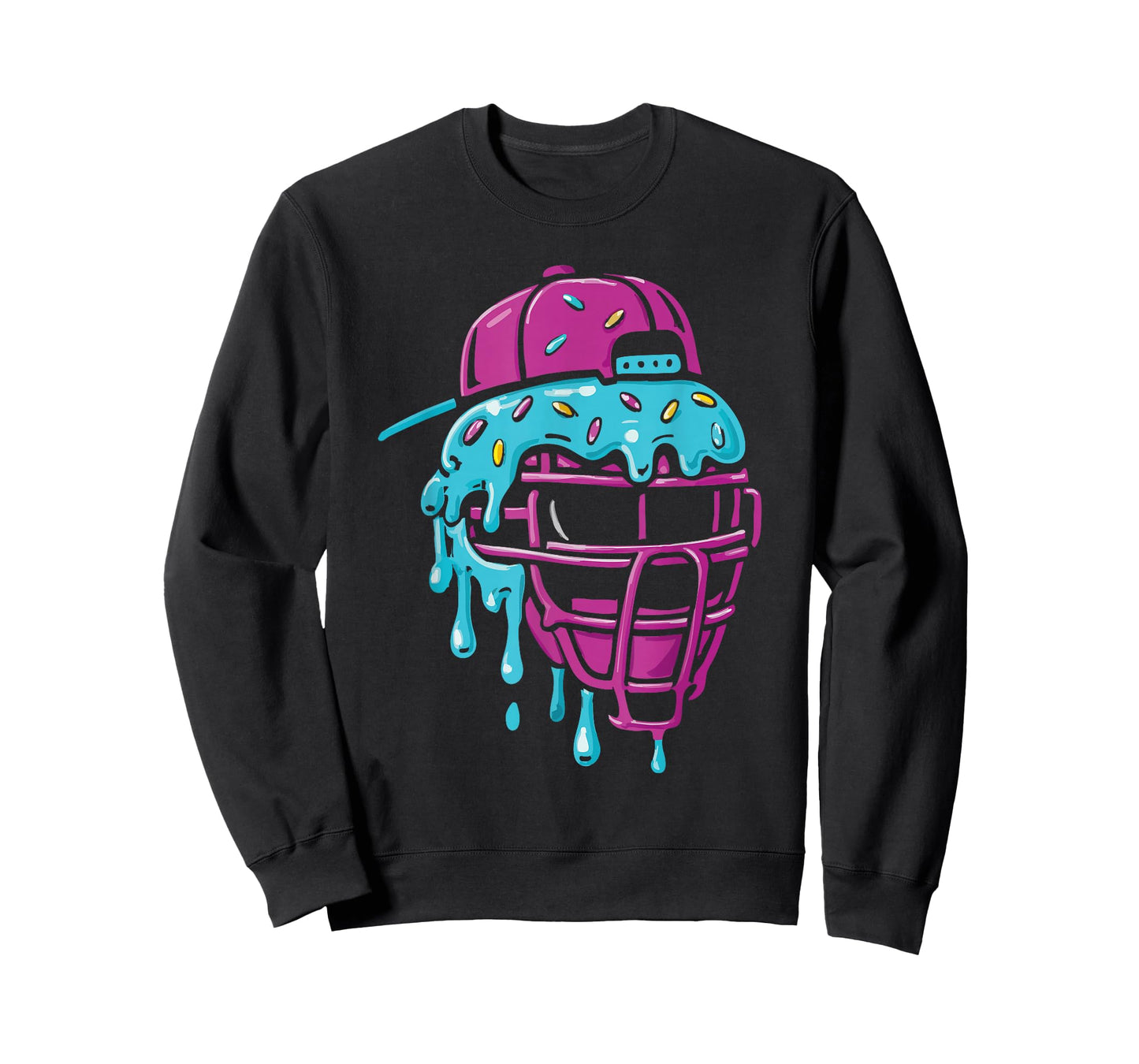 Respect The Drip Baseball Catcher Mask Ice Cream Boys Kids T-Shirt