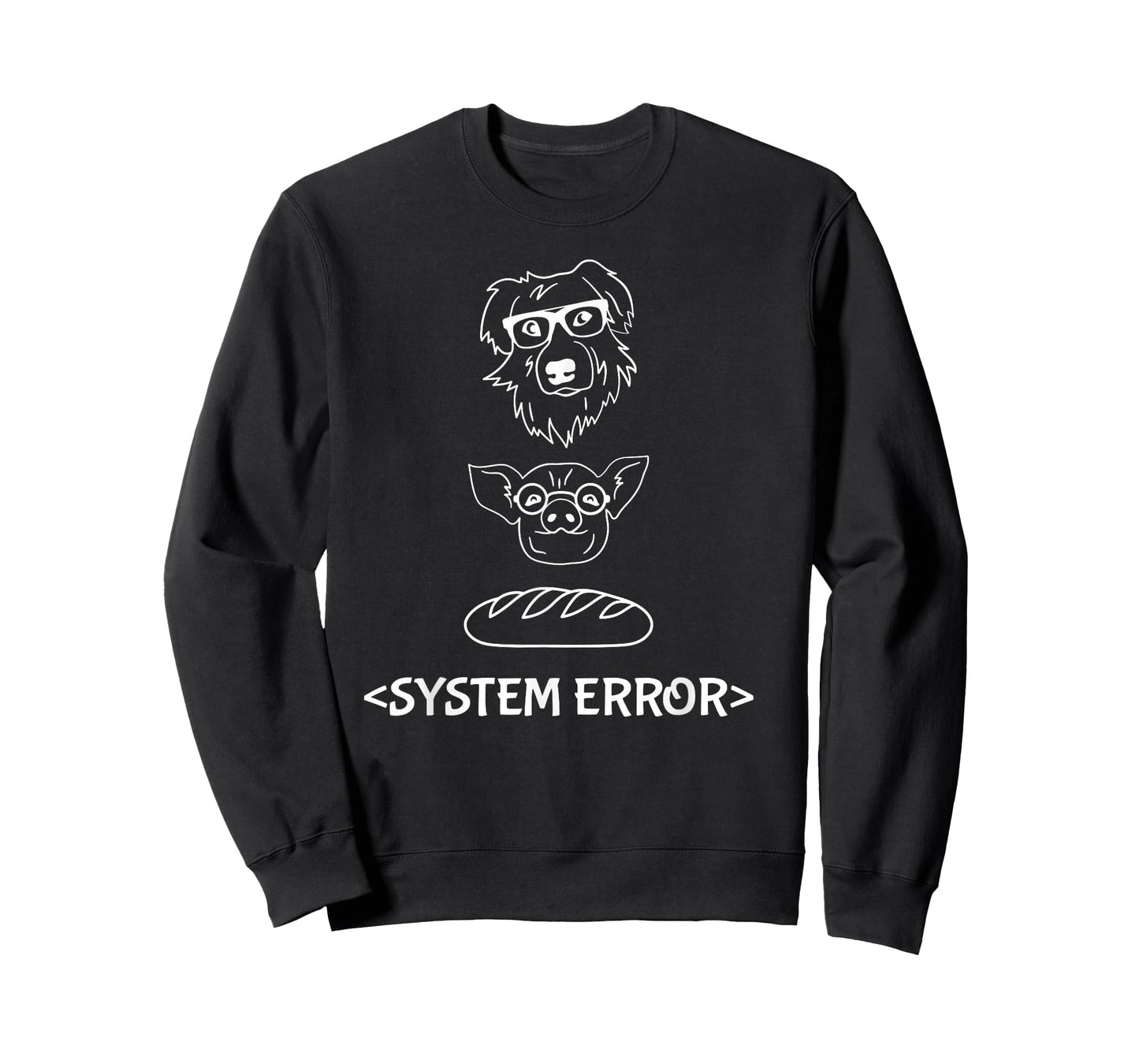 Dog Pig Loaf of Bread System Error Monchi the Pug Robot T-Shirt