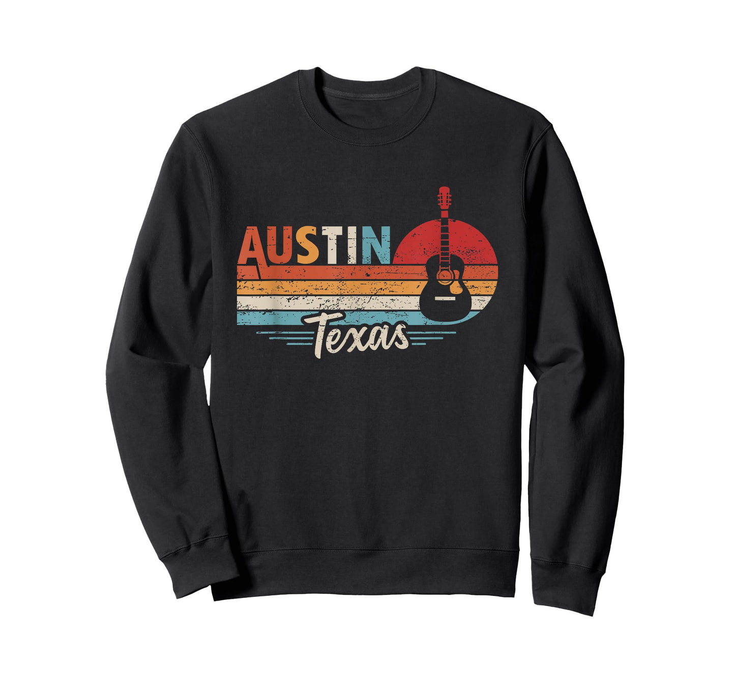 Retro Austin Texas Guitar Music T-Shirt