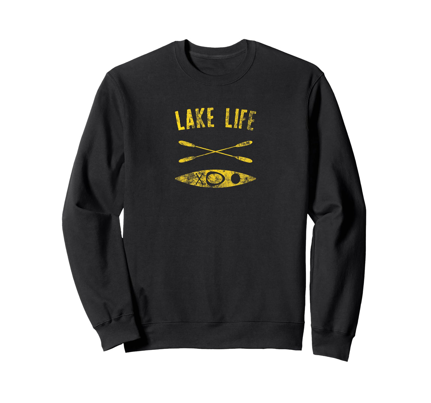 Lake Life Boater and Kayak Distressed Graphic T-Shirt T-Shirt