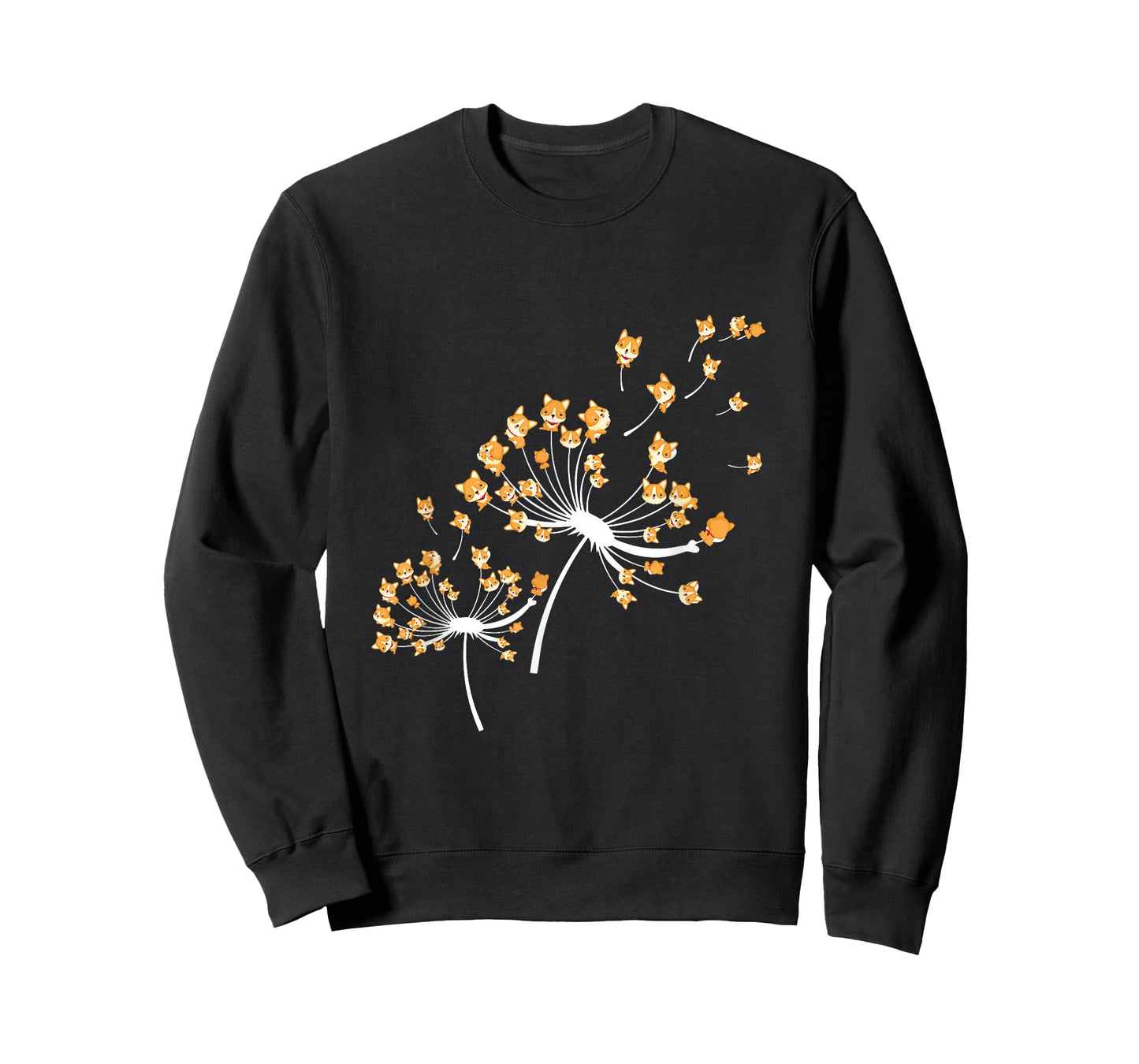 Corgi Flower Fly Dandelion Funny Dog Owner Lover T-Shirt for Men Women Girls Kids