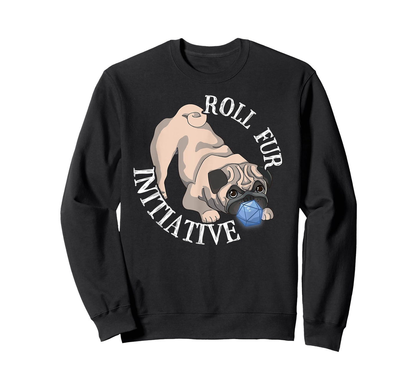 D20 Pug Dog Tabletop RPG Gamer Pun T-Shirt