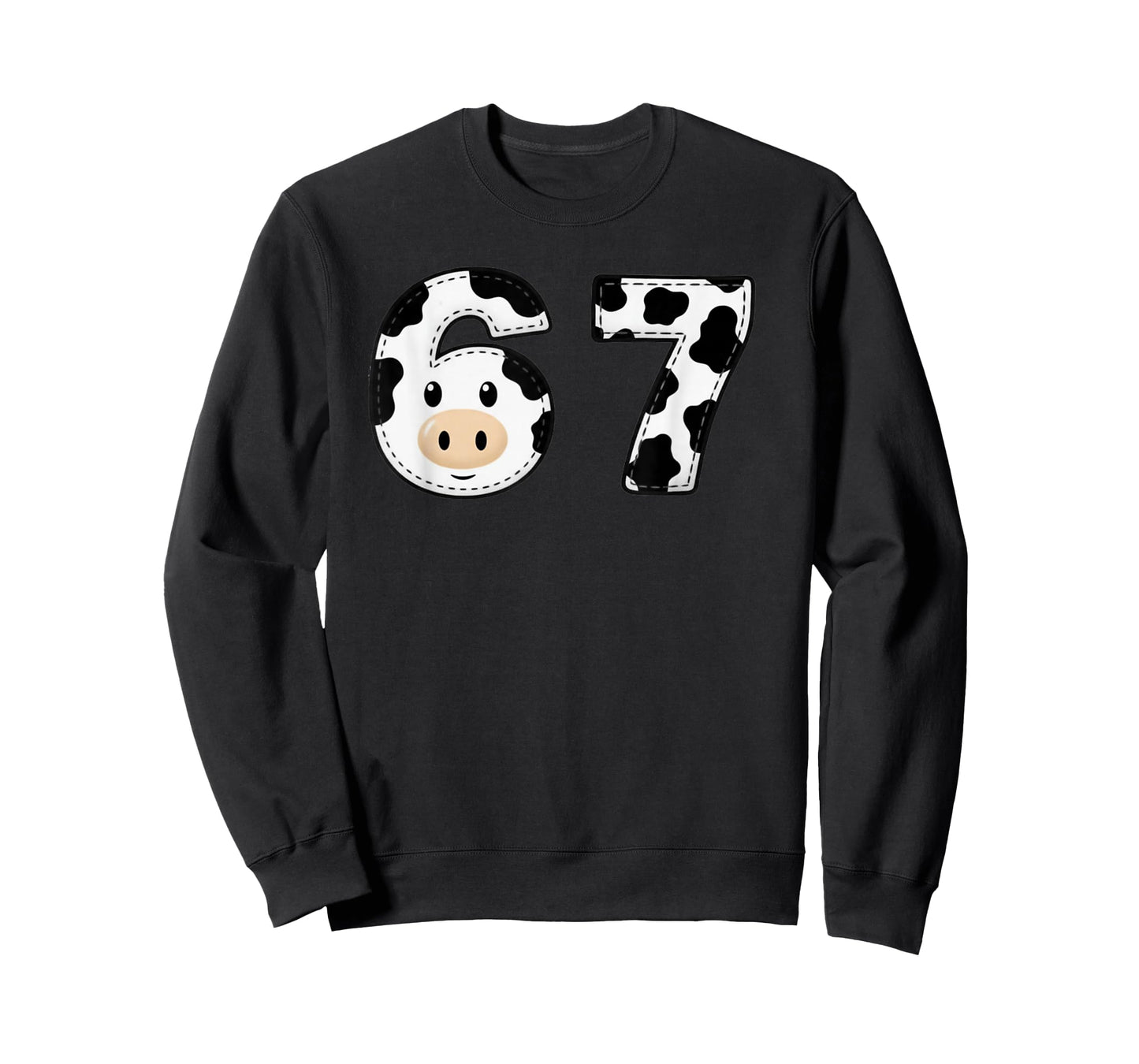 Six Seven 67 Cow Print Numbers 6 and 7 Animal Whisperer Farm T-Shirt