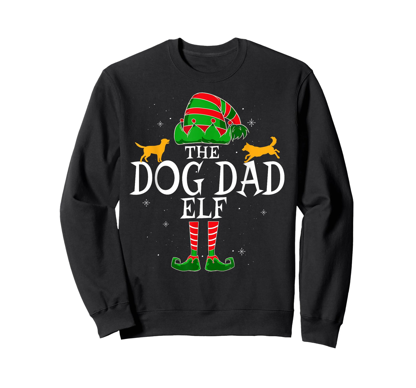 Dog Dad Elf Group Matching Family Christmas Daddy Funny T-Shirt for Men