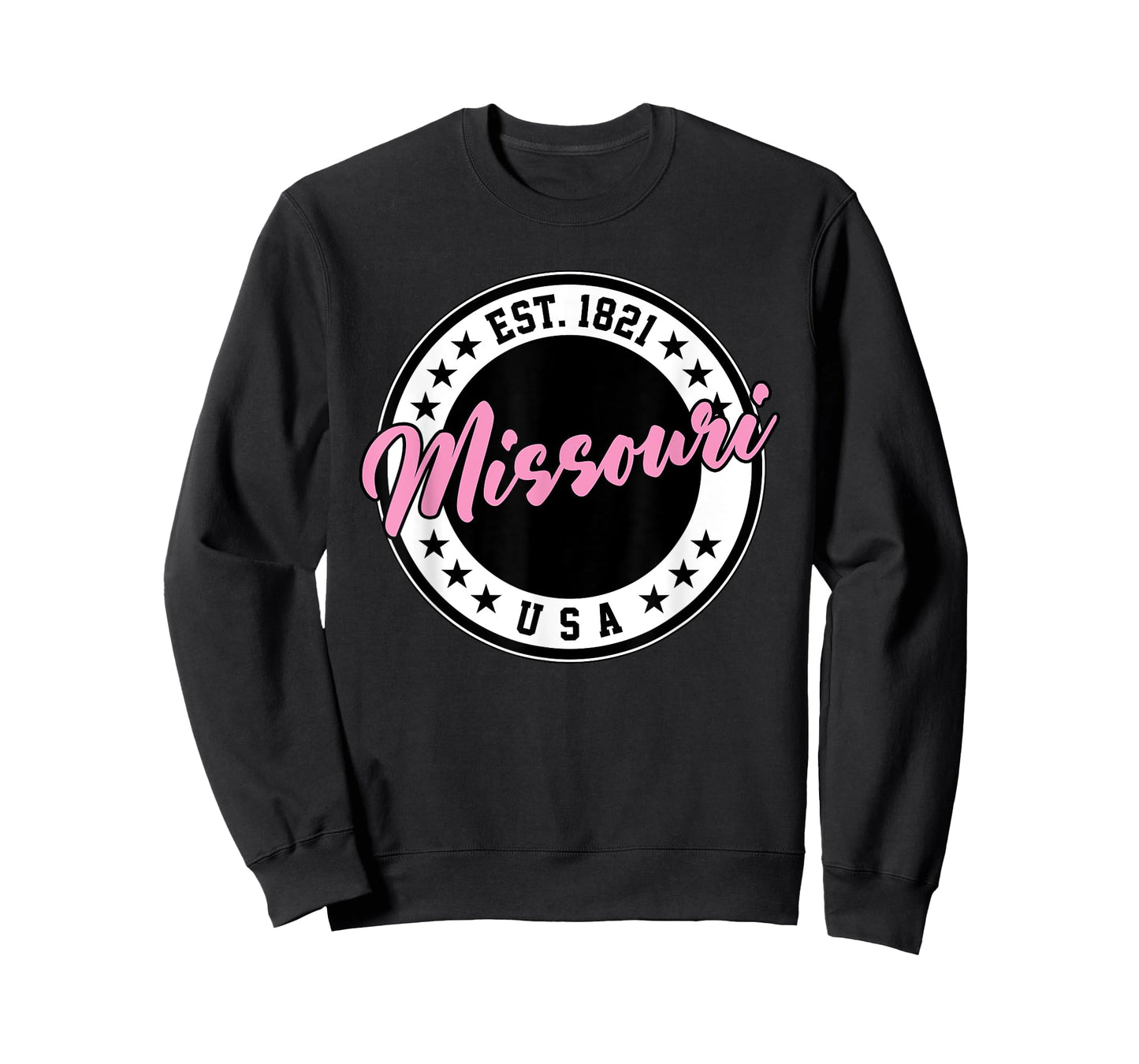 Missouri USA Script Circle Pink Text T-Shirt
