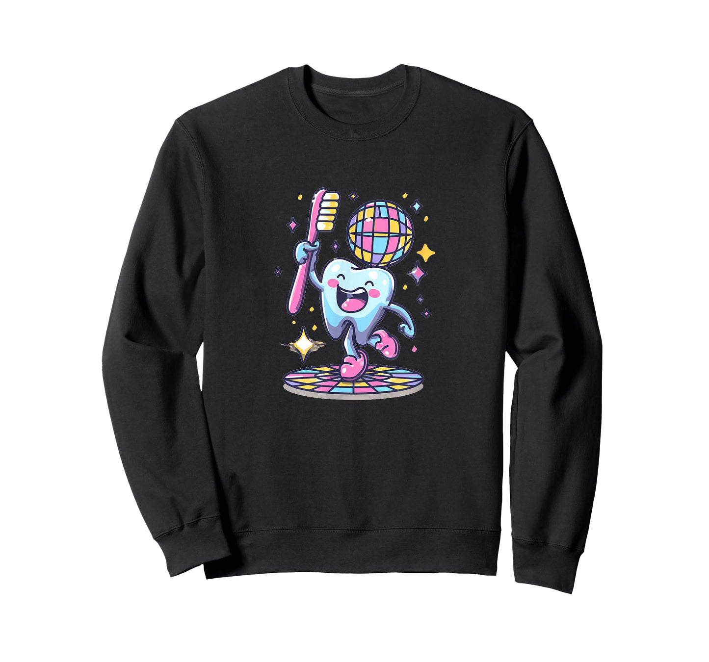Pretty Tooth in Disco with Toothbrush for Adults and Kids T-Shirt