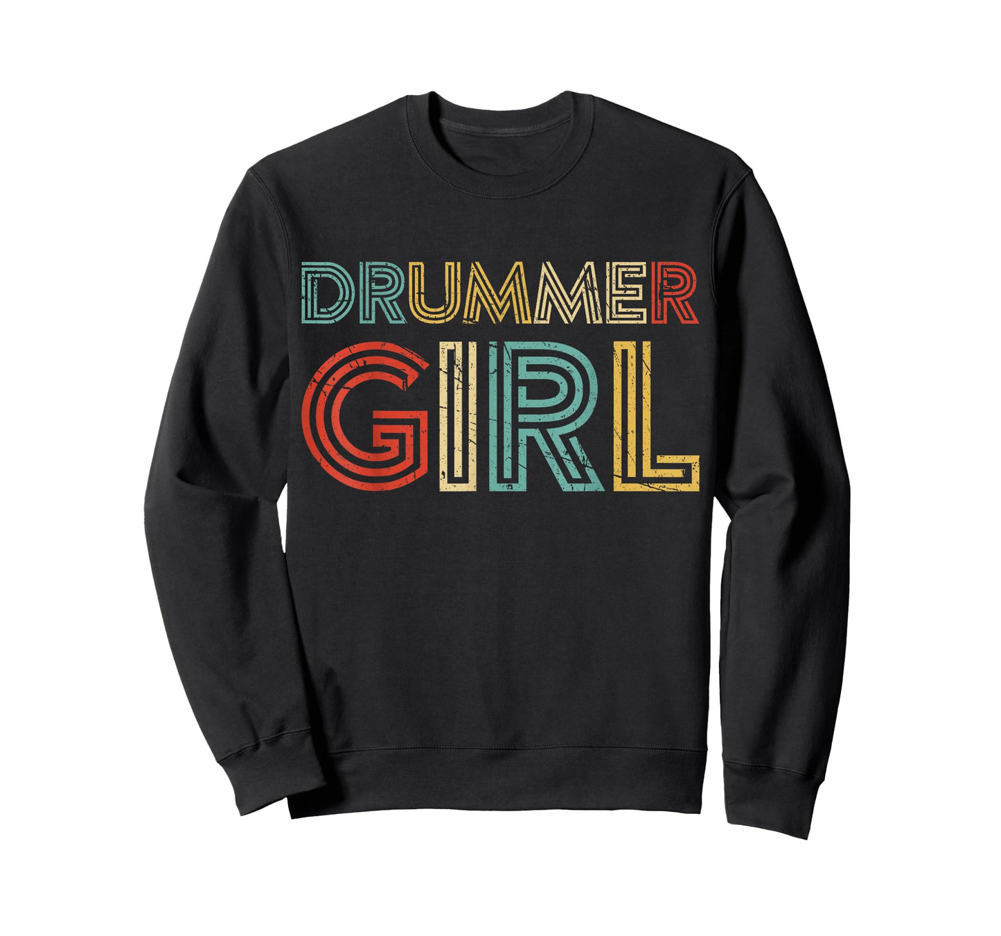 Drummer Girl Retro Vintage Drumming Musician Percussionist T-Shirt